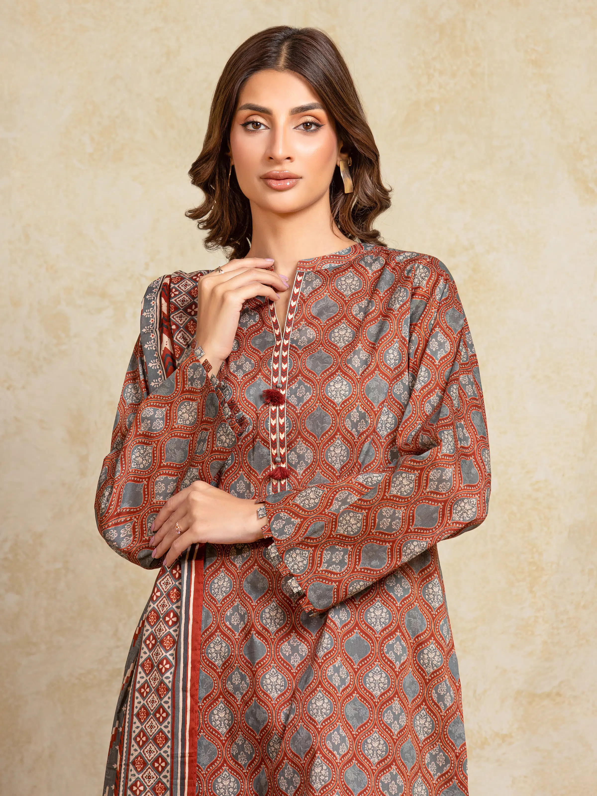 Printed Khaddar Suit - EWU5A3-35920-3P - Image 2