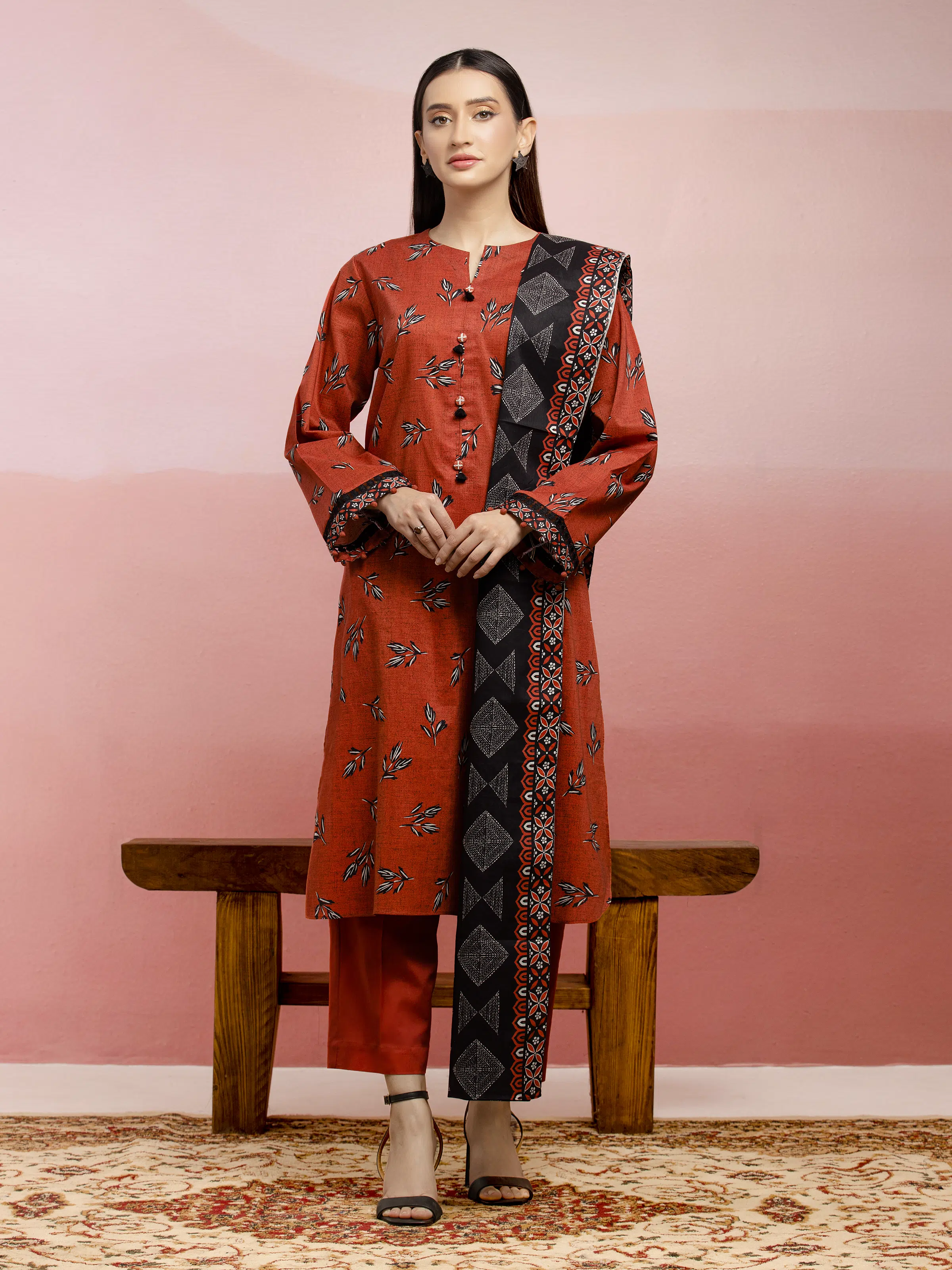 Printed Lawn Suit - EWU5A1-35230-3P