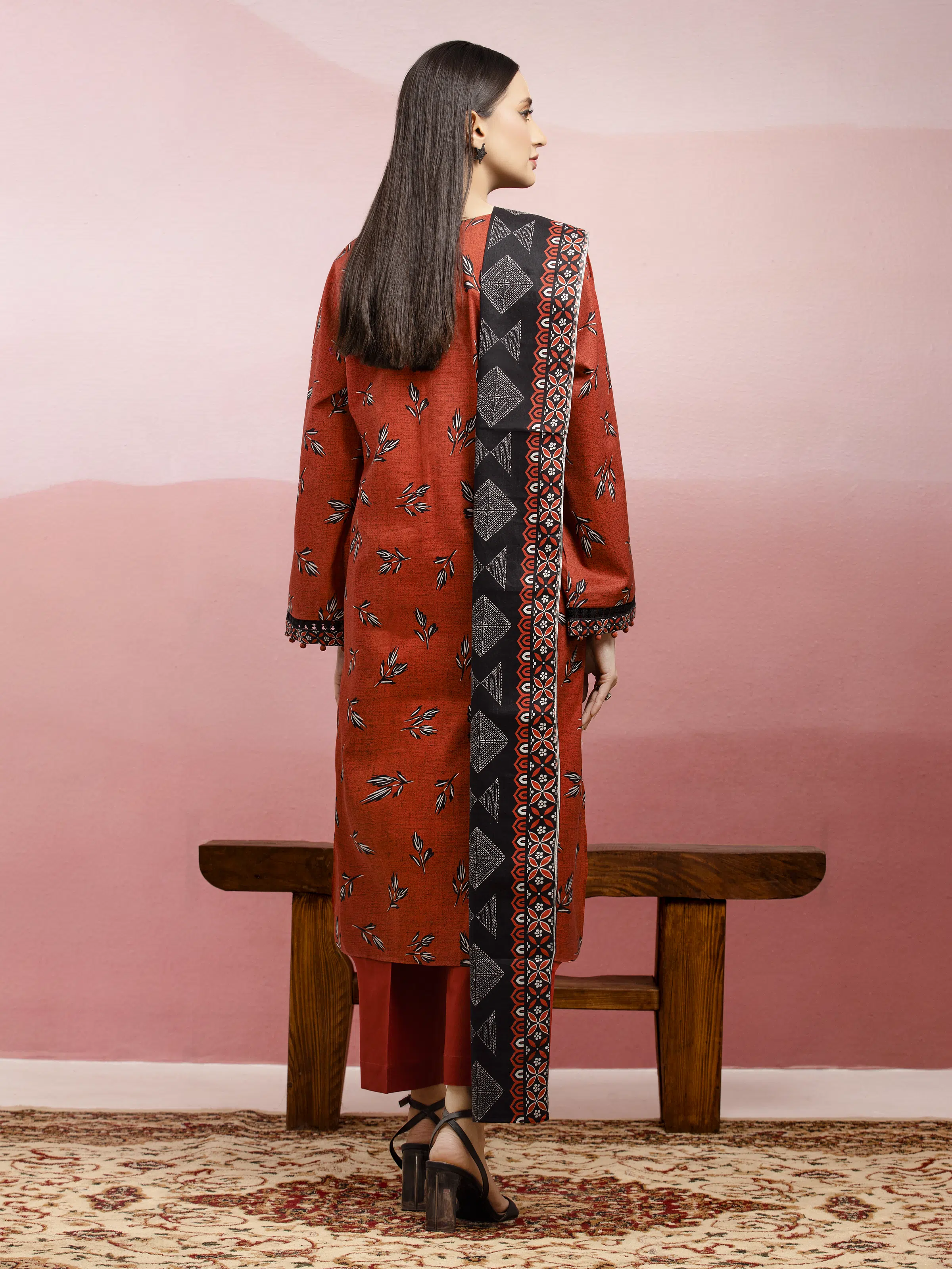 Printed Lawn Suit - EWU5A1-35230-3P - Image 2