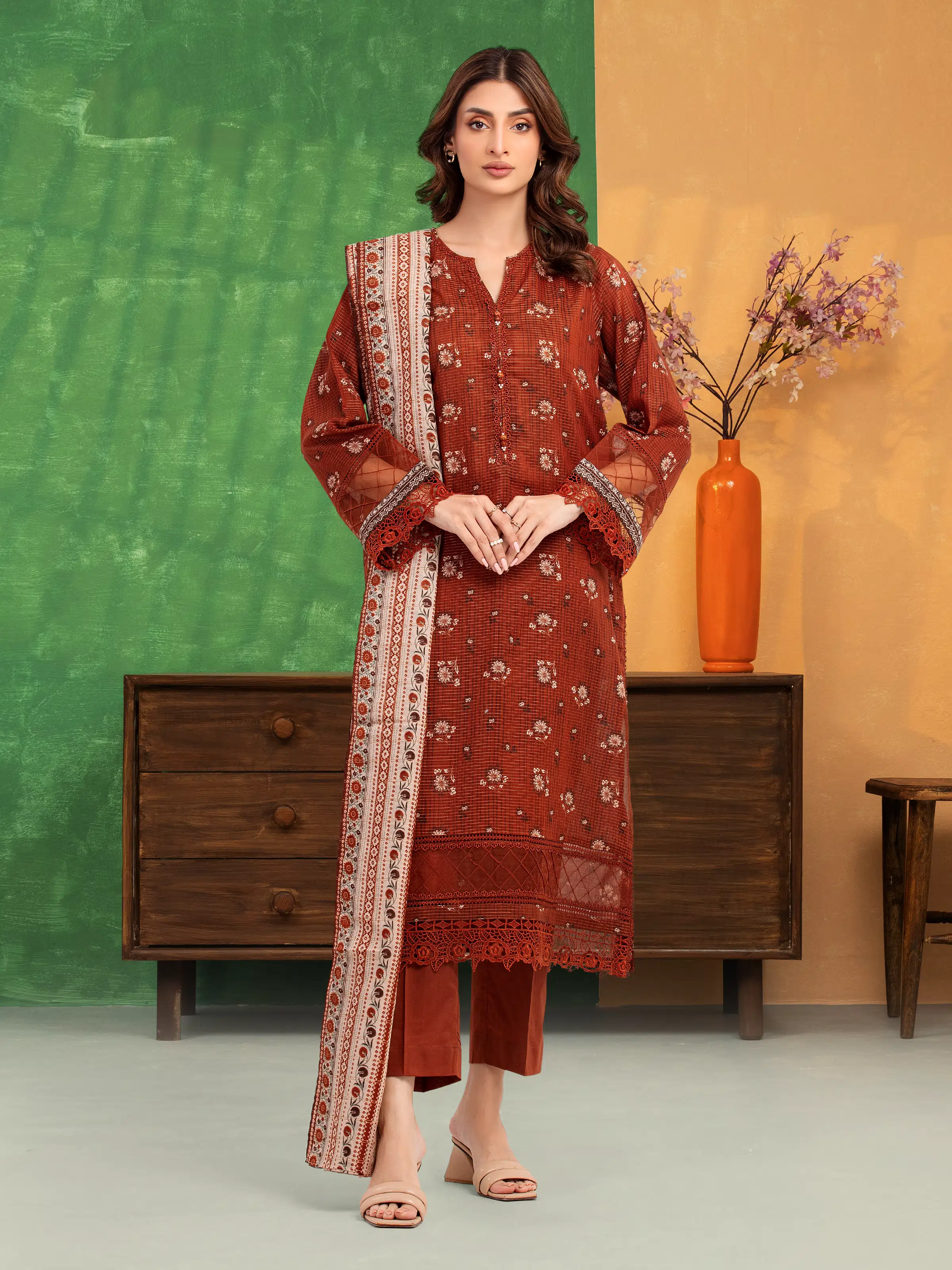 Printed Zari Lawn Suit - EWU5M6-025-3P