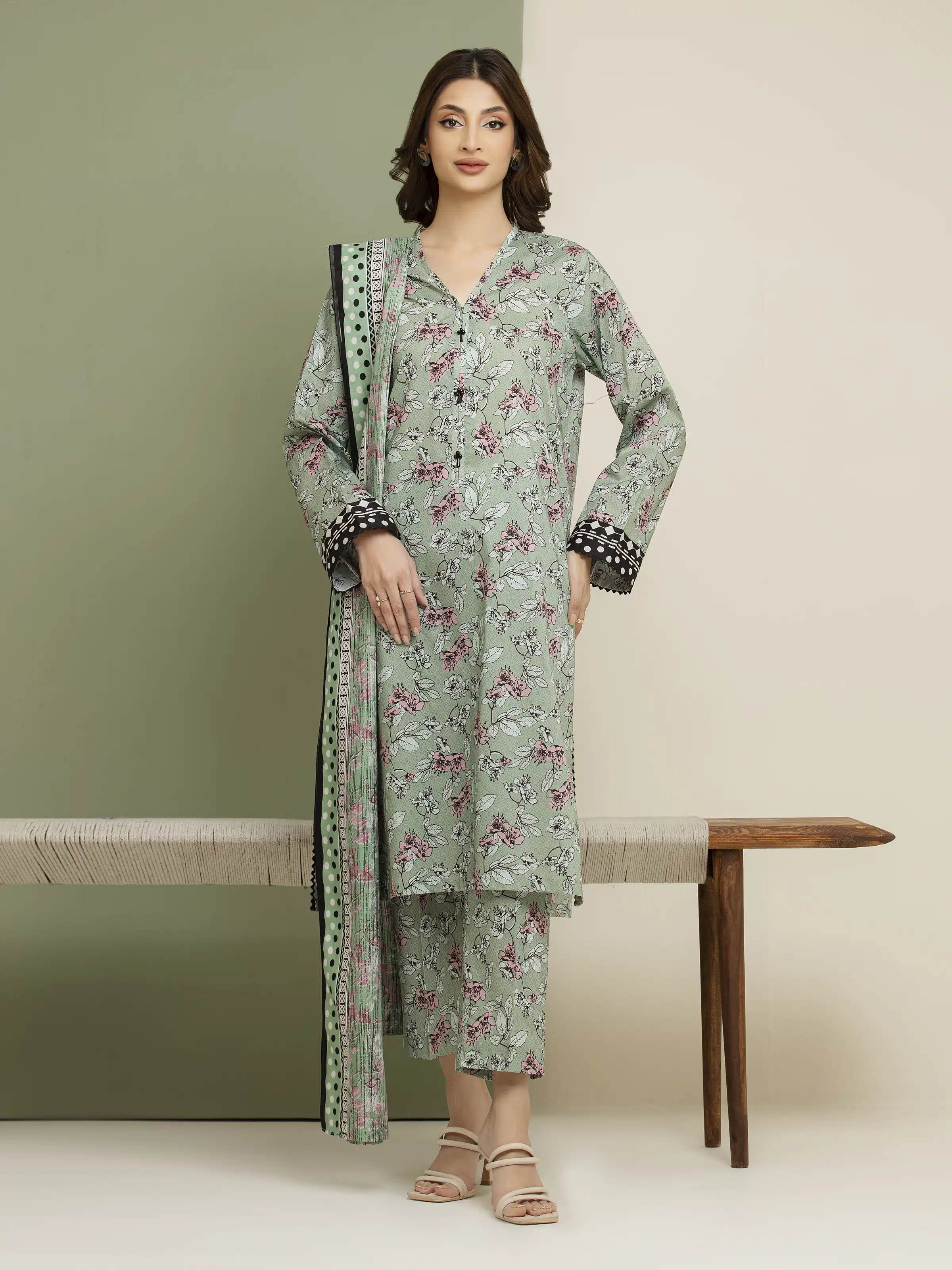 Printed Lawn Suit - EWU5A1-35074-3P