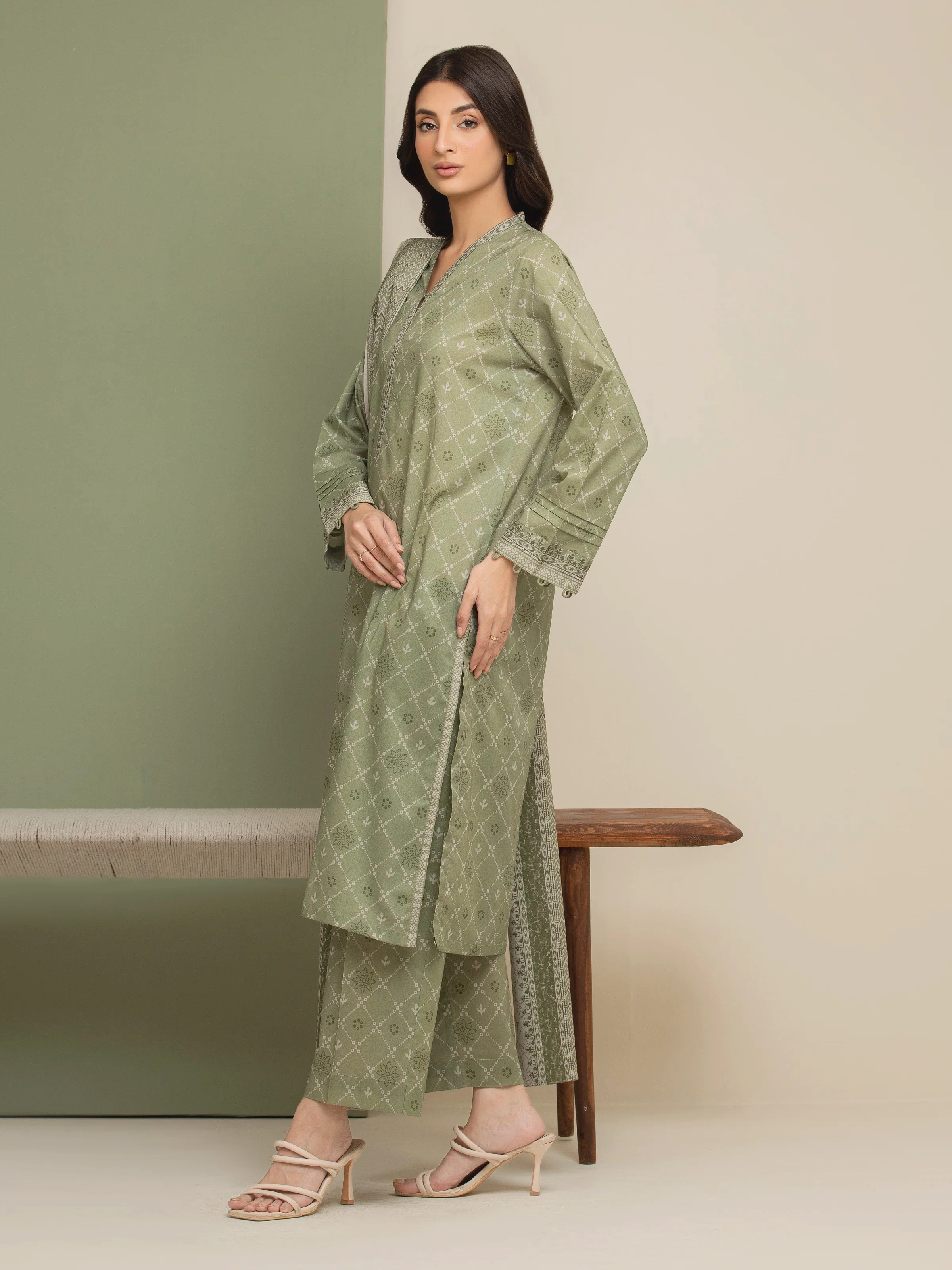 Printed Lawn Suit - EWU5A1-35169-3P - Image 3