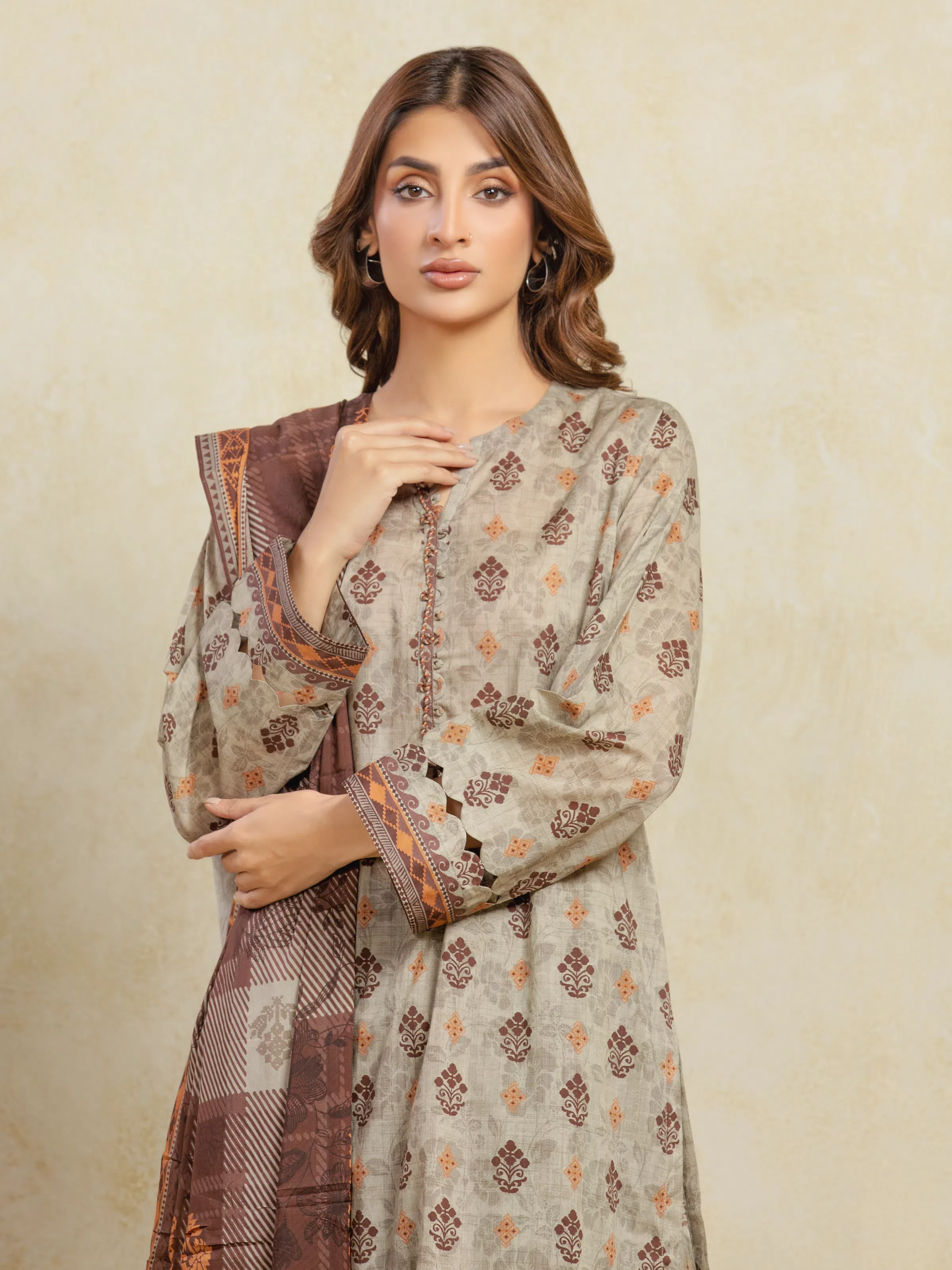 Printed Khaddar Suit - EWU5A3-36102-3P - Image 2