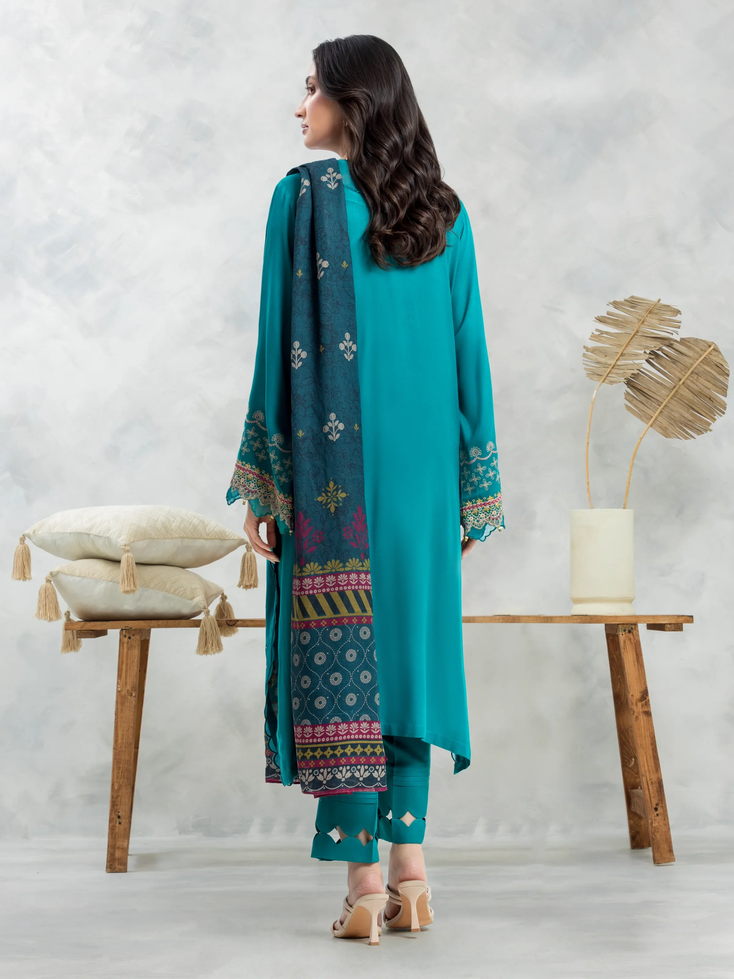 Embroidered Viscose Suit - EWU24V13-30230-3P - Image 4