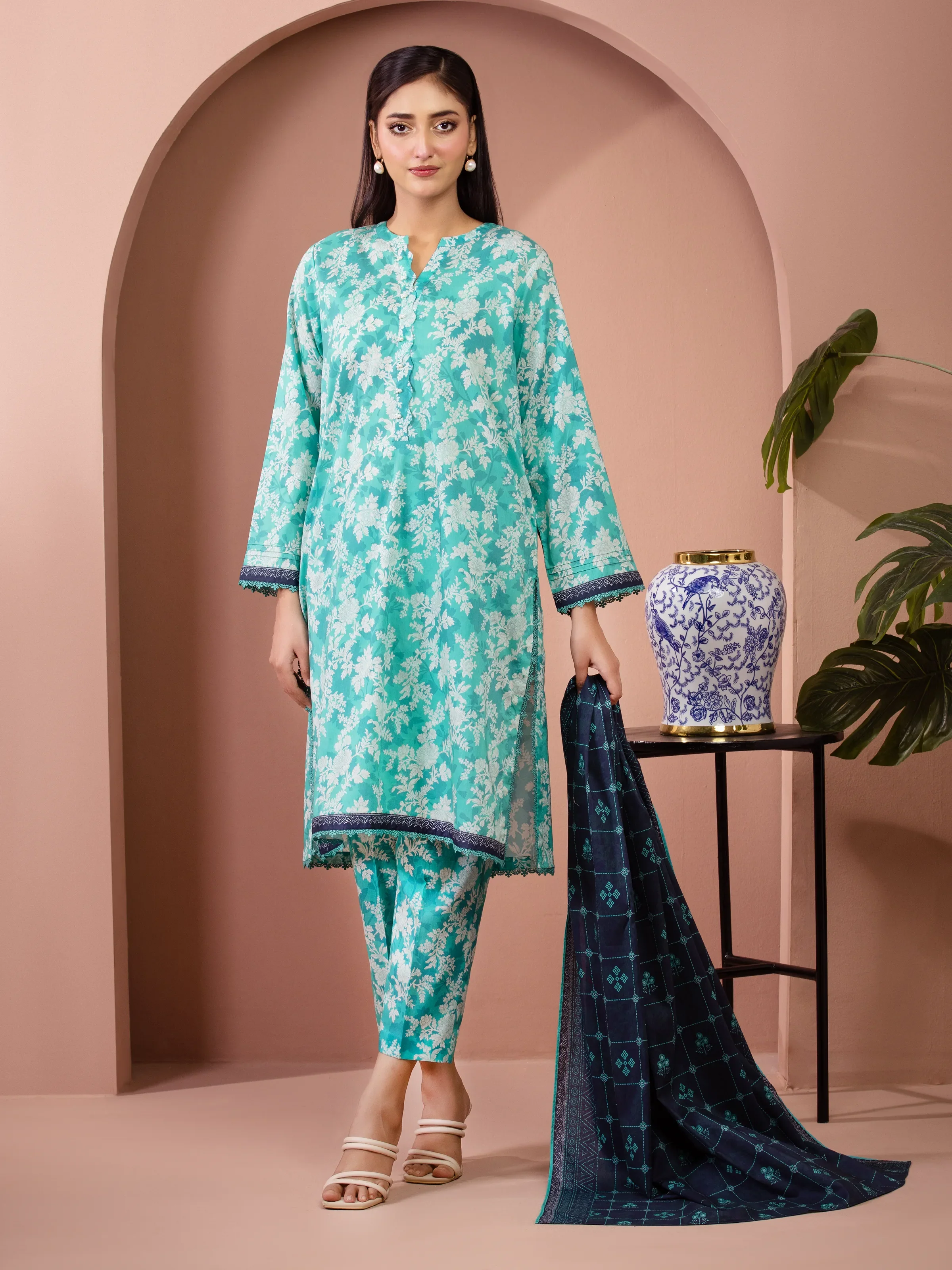 Printed Lawn Suit - EWU5A1-35263-3P