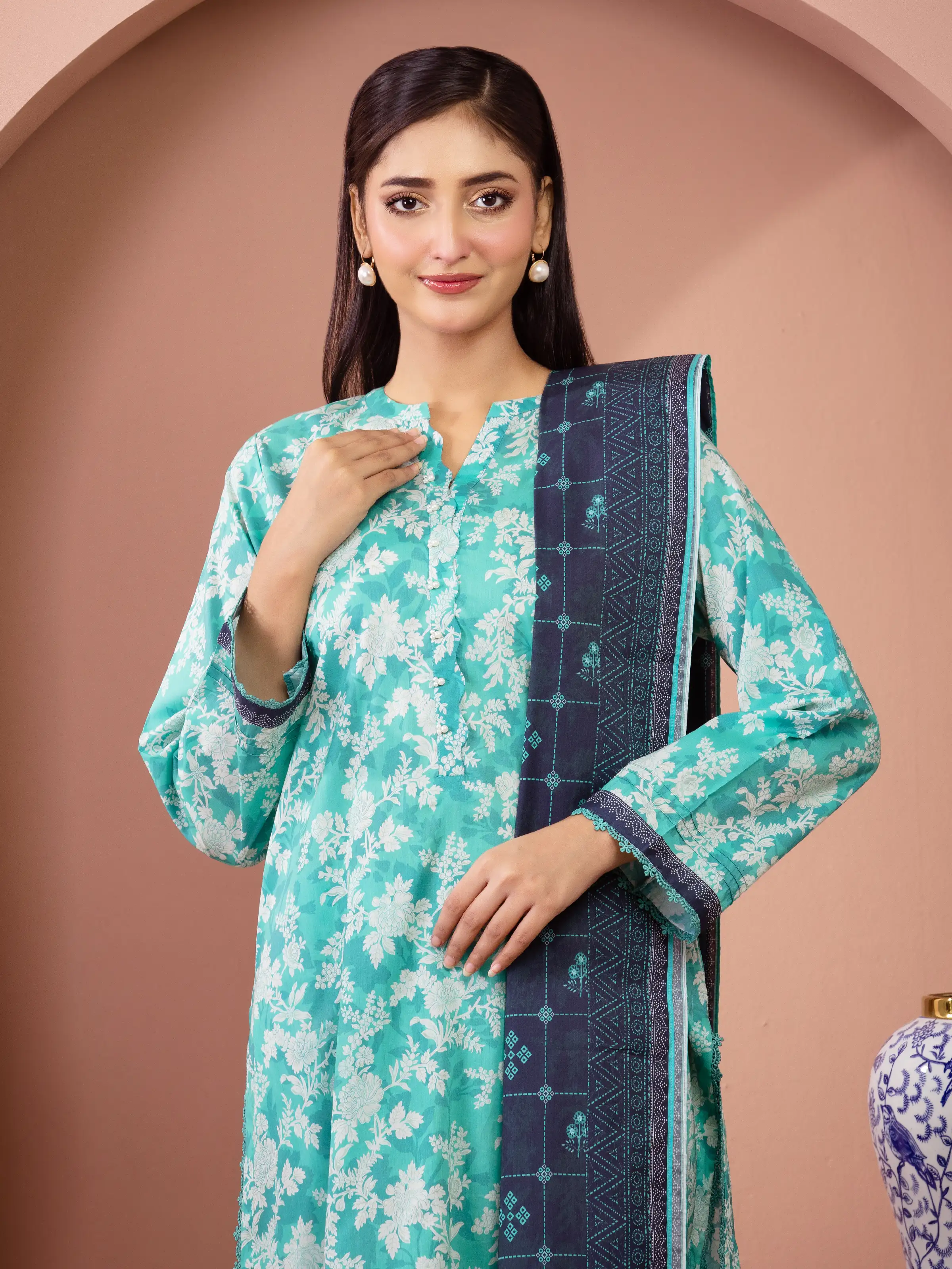 Printed Lawn Suit - EWU5A1-35263-3P - Image 2