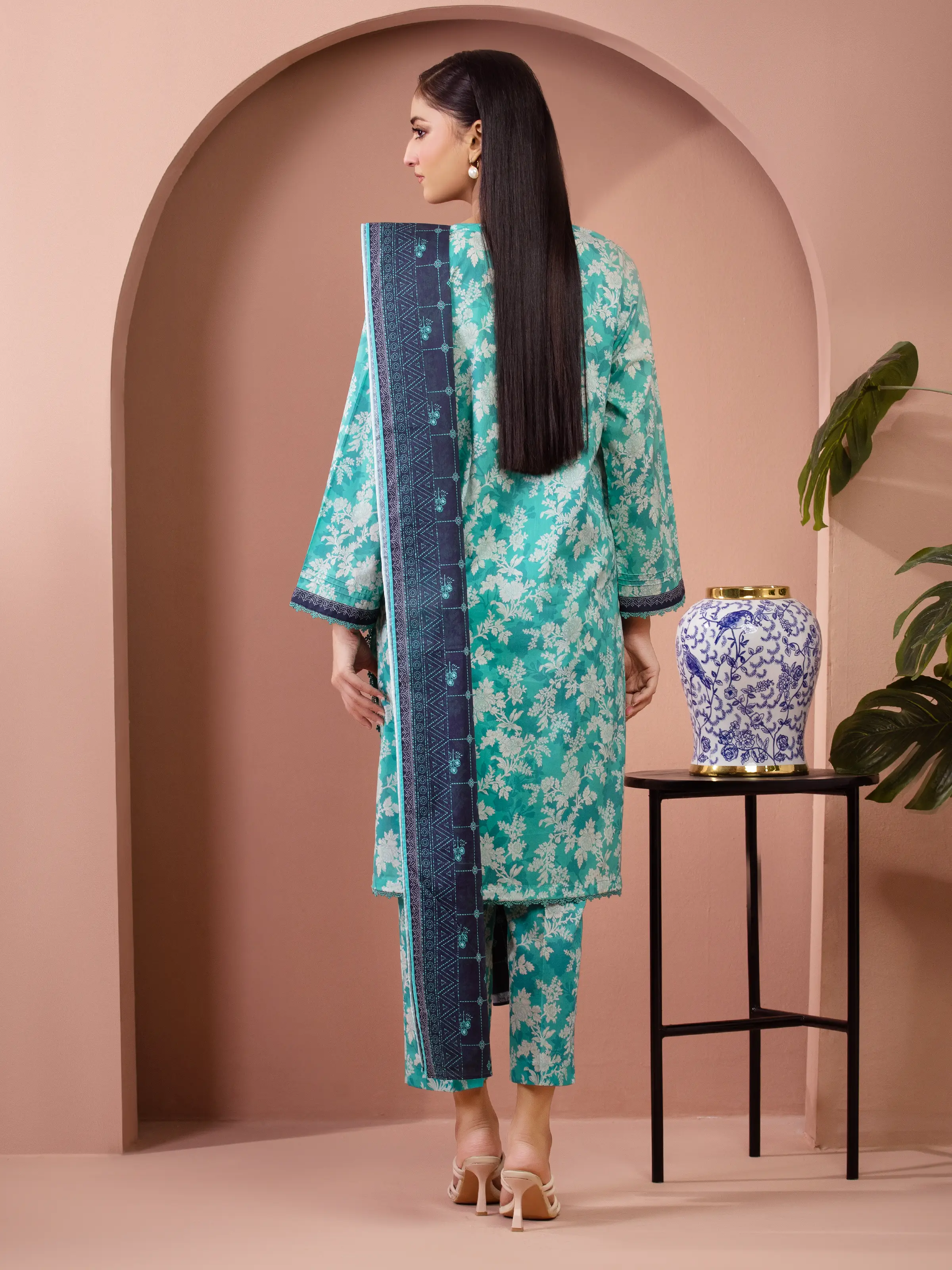 Printed Lawn Suit - EWU5A1-35263-3P - Image 5