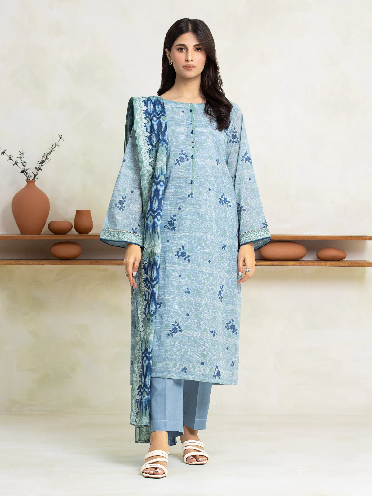 Printed Lawn Shirt Dupatta - EWU24A1-28154SD
