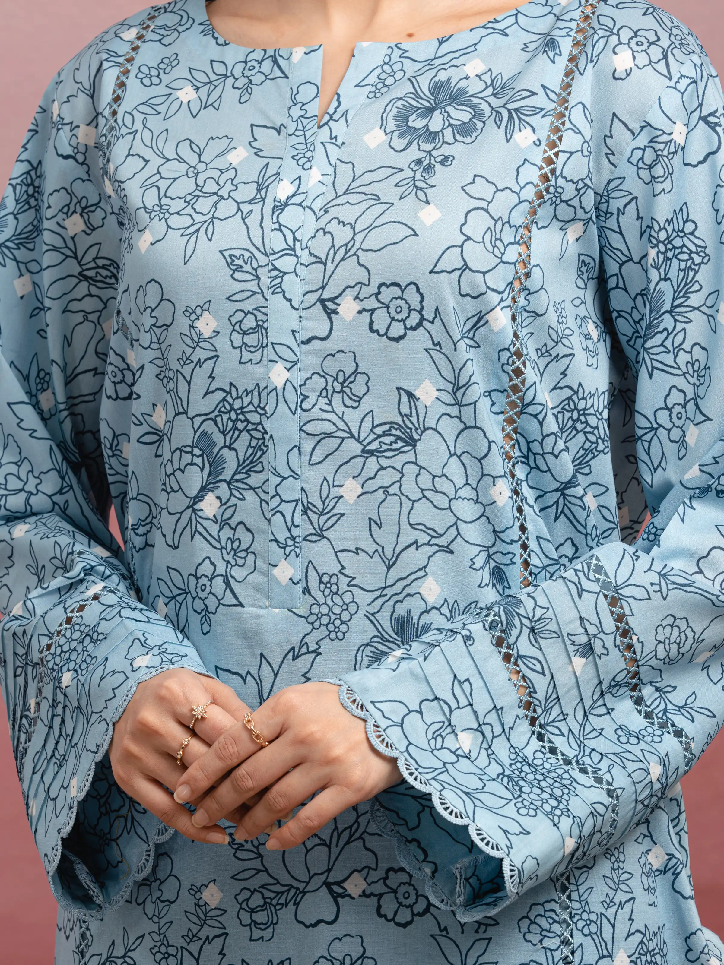 Printed Lawn Suit - EWU5A1-35055-3P - Image 3