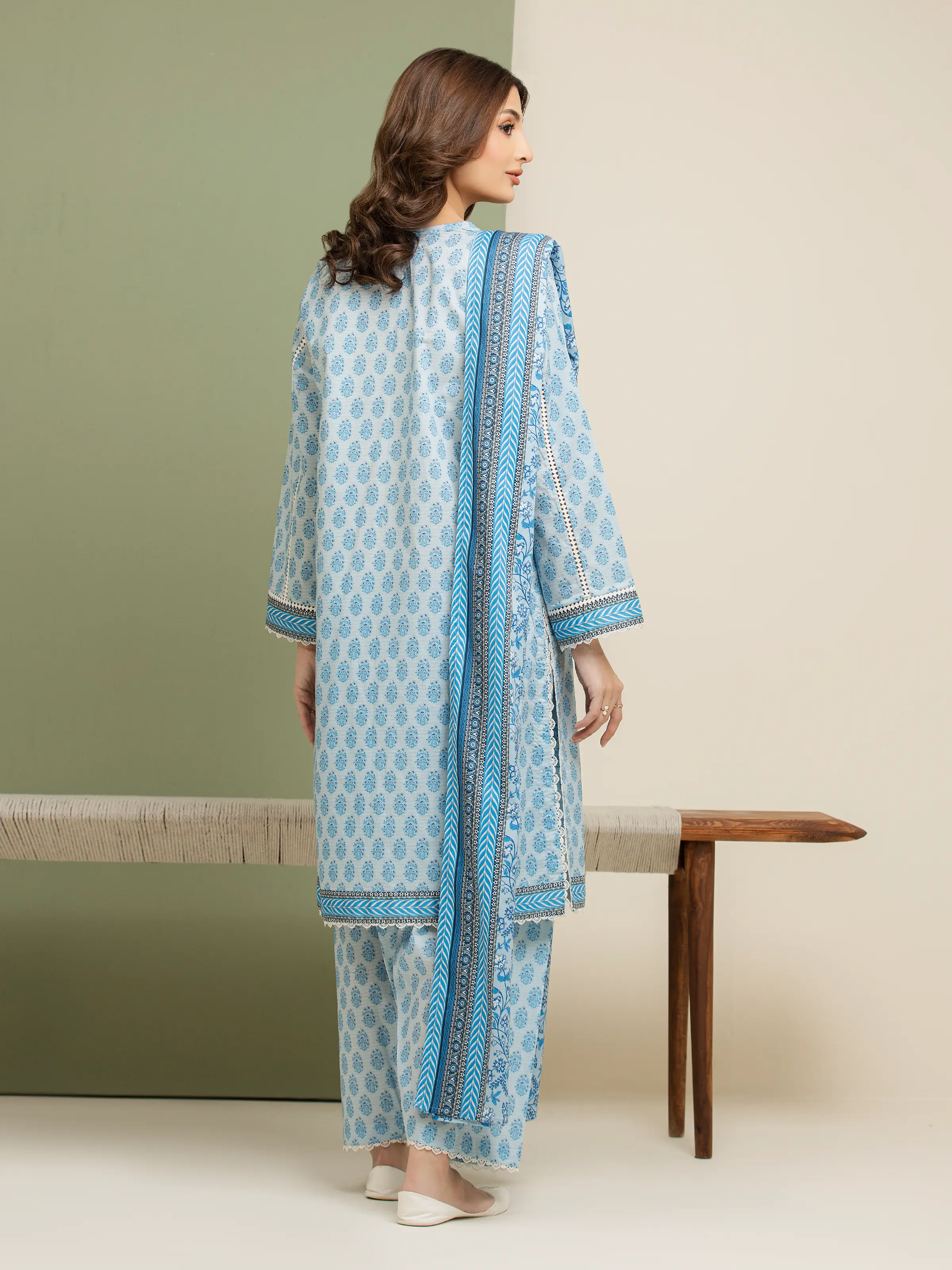 Printed Lawn Suit - EWU5A1-35092-3P - Image 2