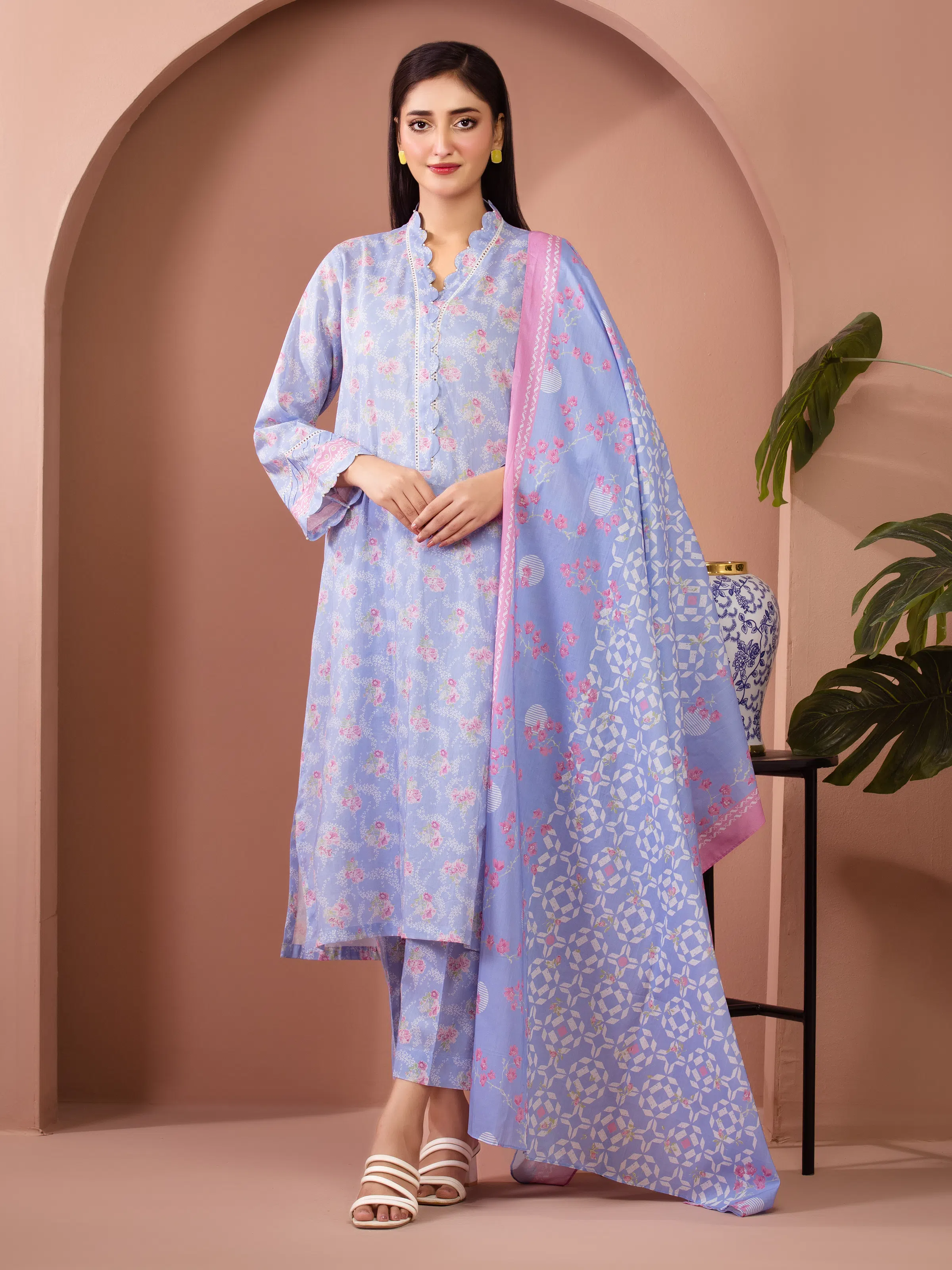 Printed Lawn Suit - EWU6A1-36508-3P