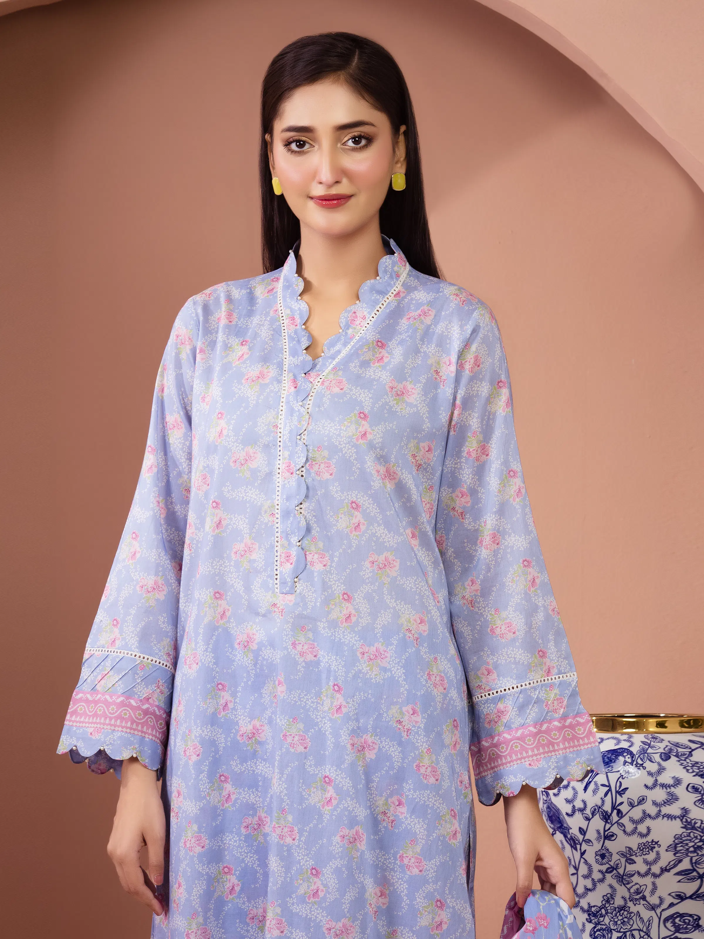 Printed Lawn Suit - EWU6A1-36508-3P - Image 2