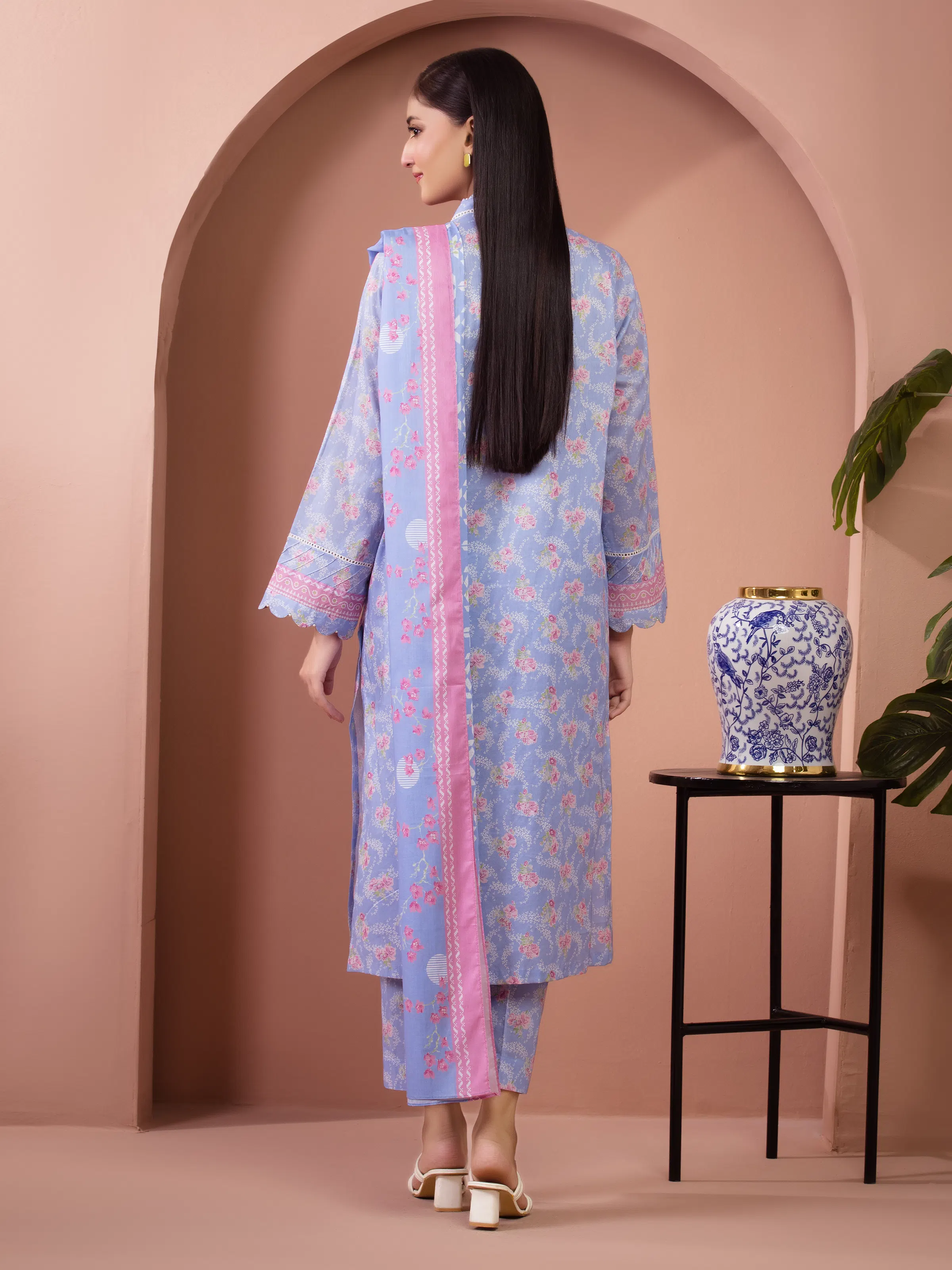 Printed Lawn Suit - EWU6A1-36508-3P - Image 6