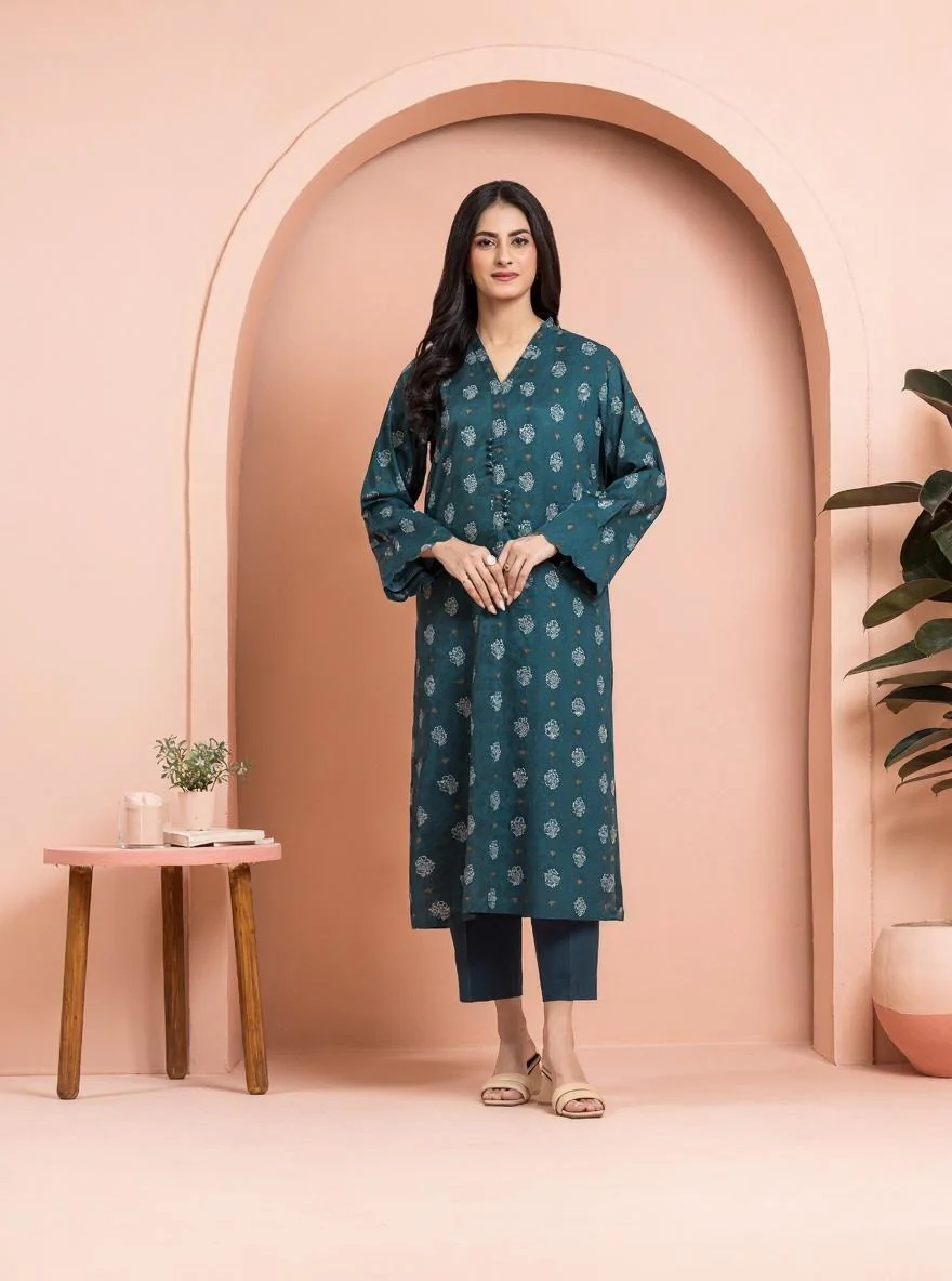 Printed Khaddar Shirt Trouser - EWU24M3-119ST
