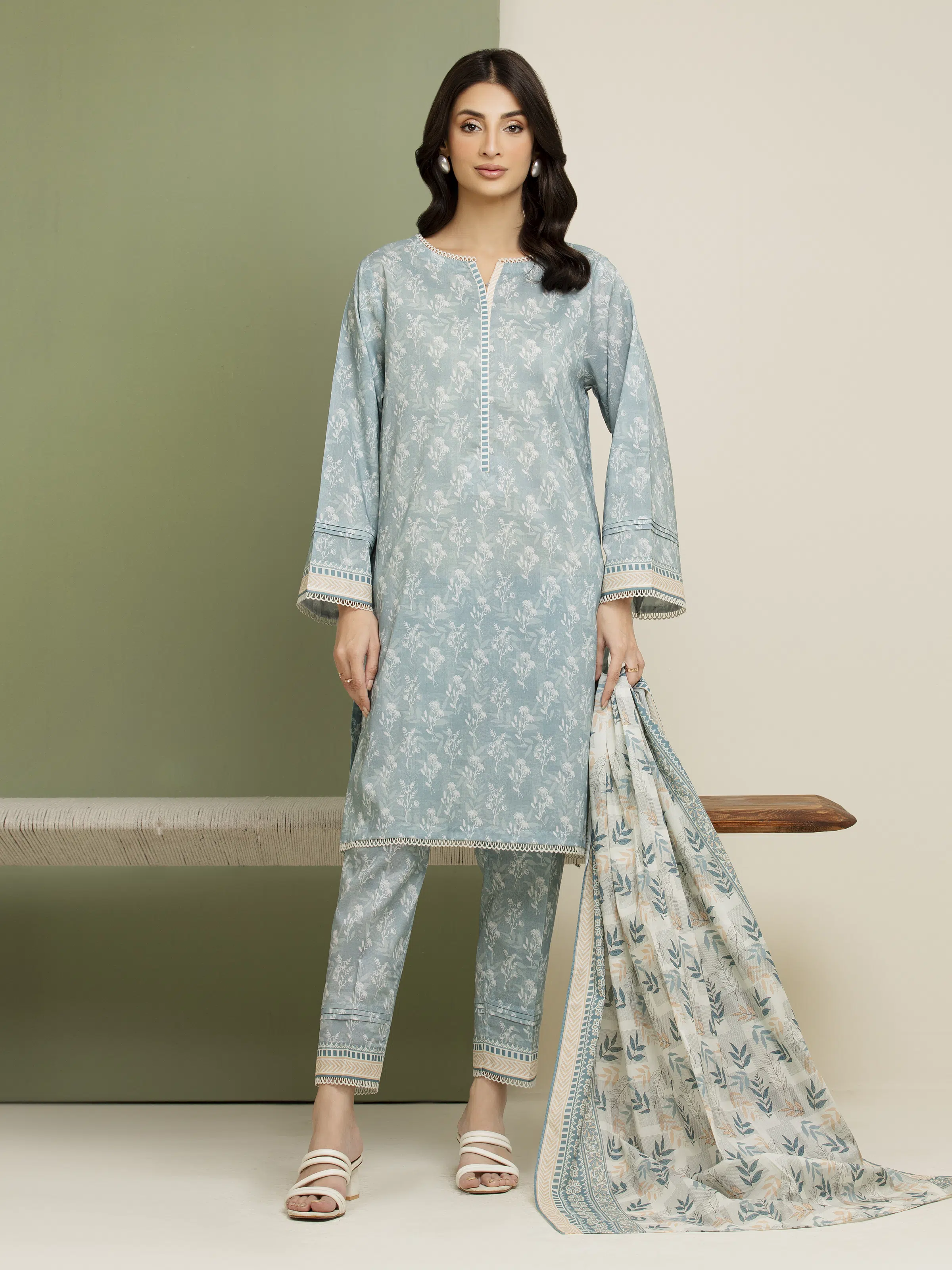 Printed Lawn Suit - EWU5A1-35112-3P