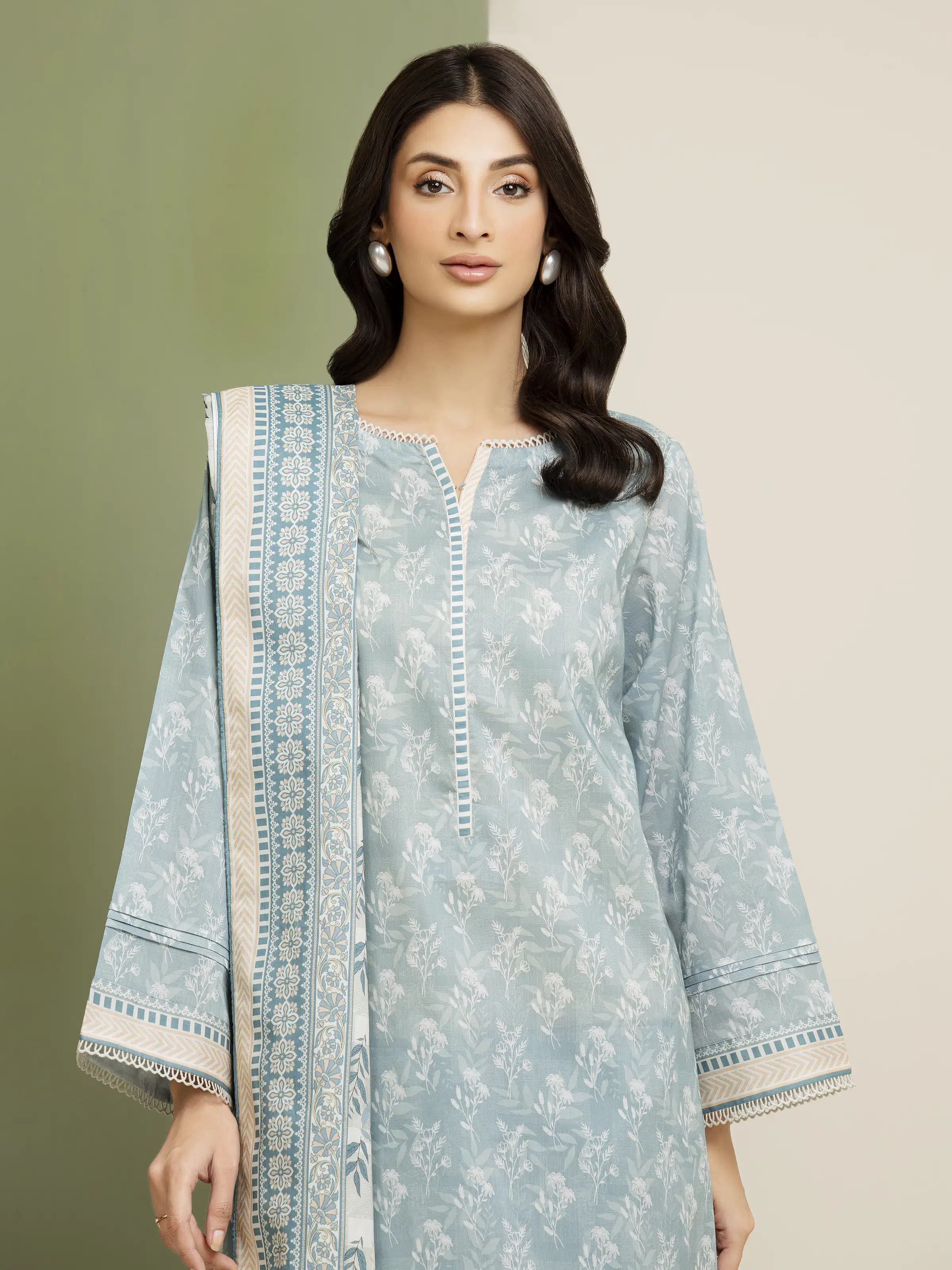 Printed Lawn Suit - EWU5A1-35112-3P - Image 2