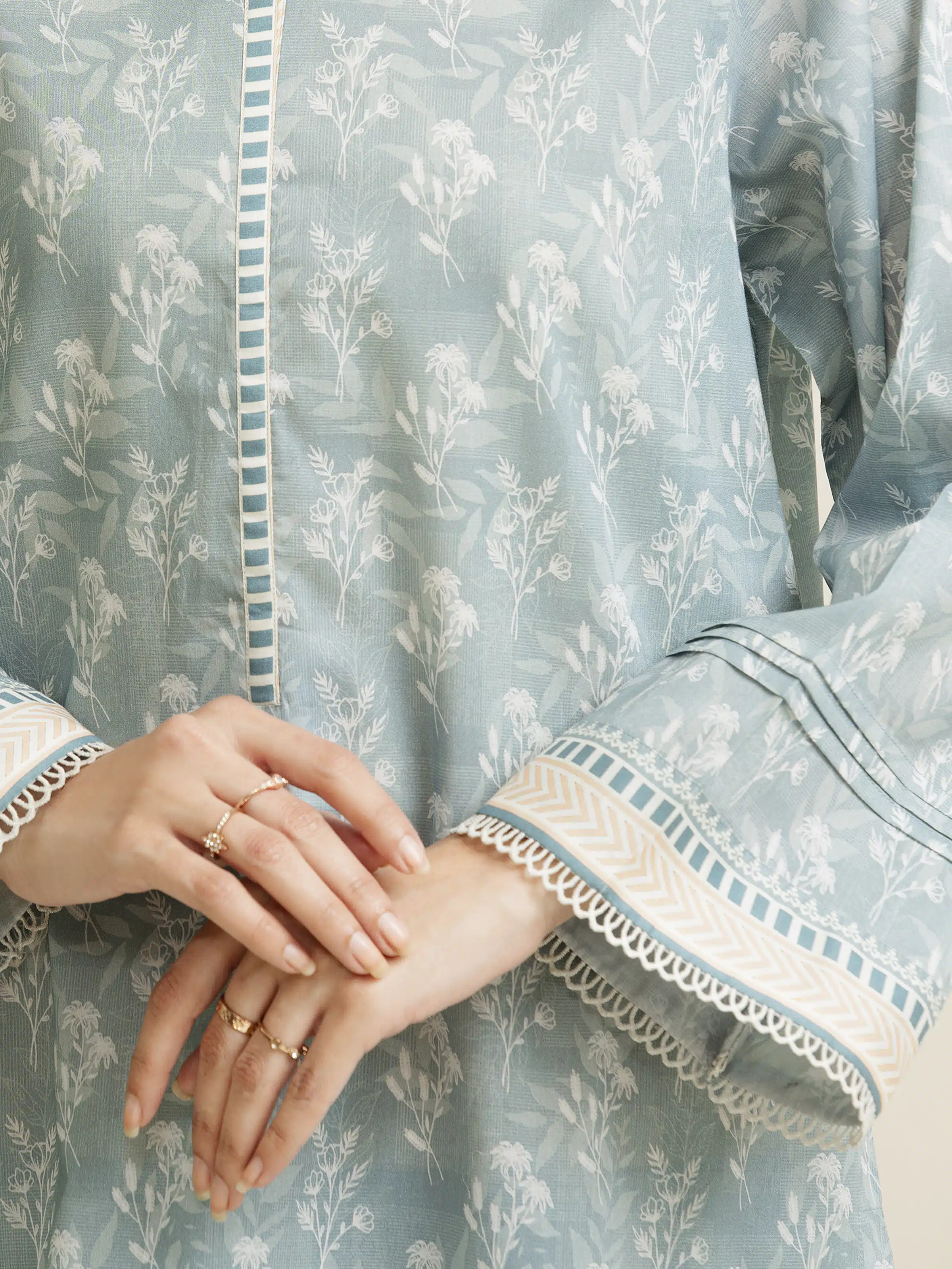 Printed Lawn Suit - EWU5A1-35112-3P - Image 3