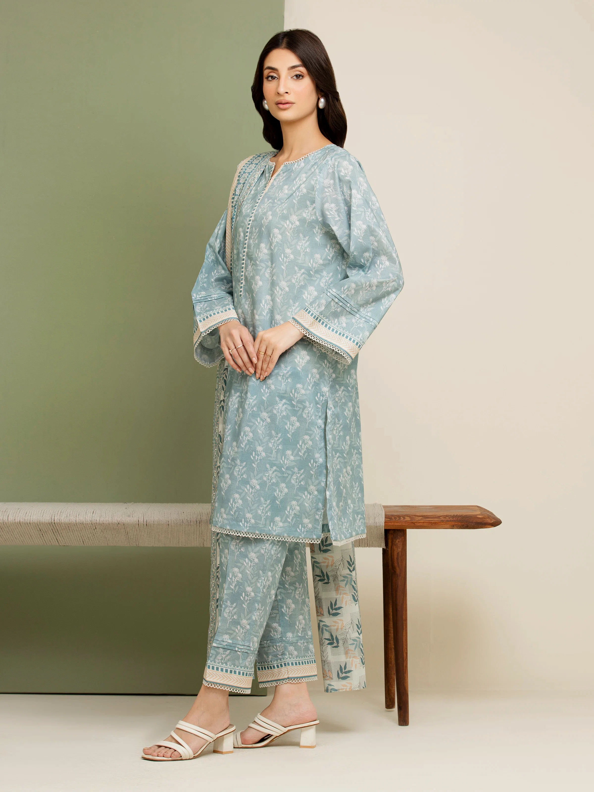 Printed Lawn Suit - EWU5A1-35112-3P - Image 5