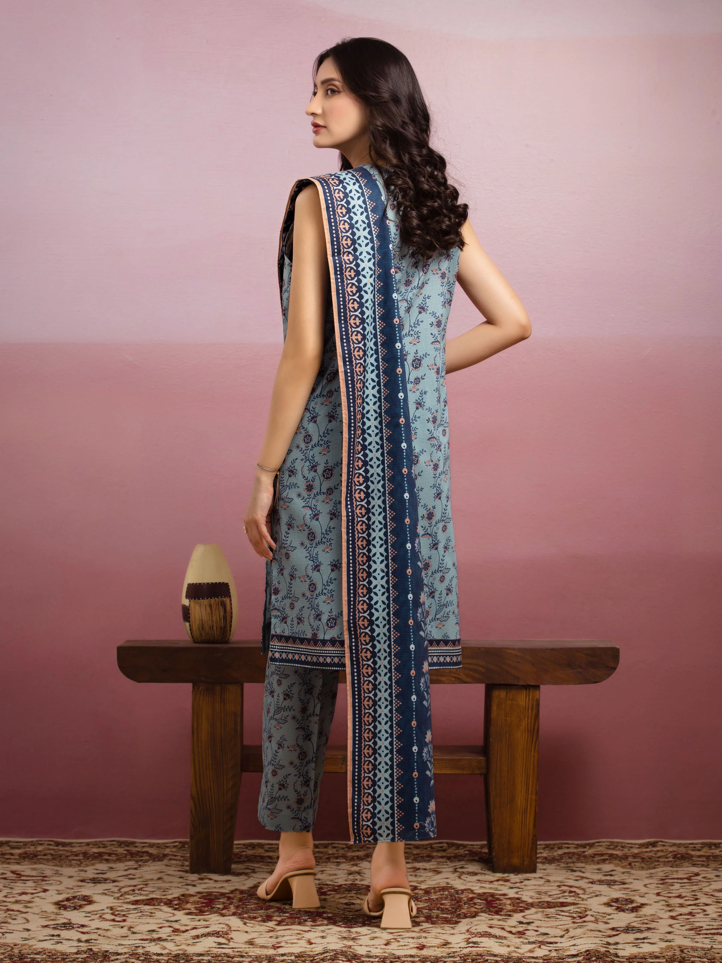 Printed Lawn Suit - EWU5A1-35162-3P - Image 4