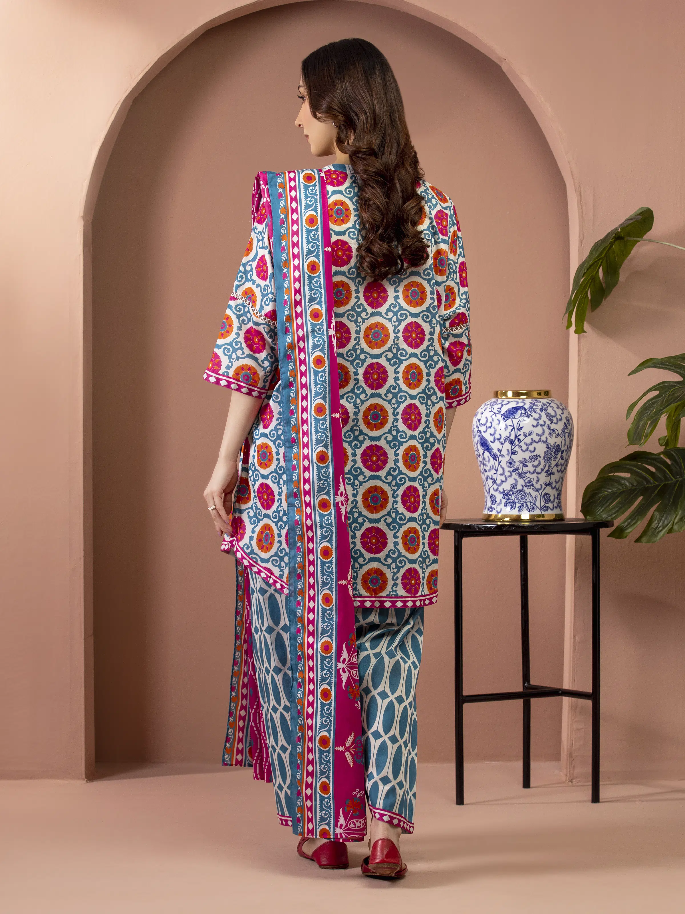 Printed Lawn Suit - EWU5A1-35661-3P - Image 2