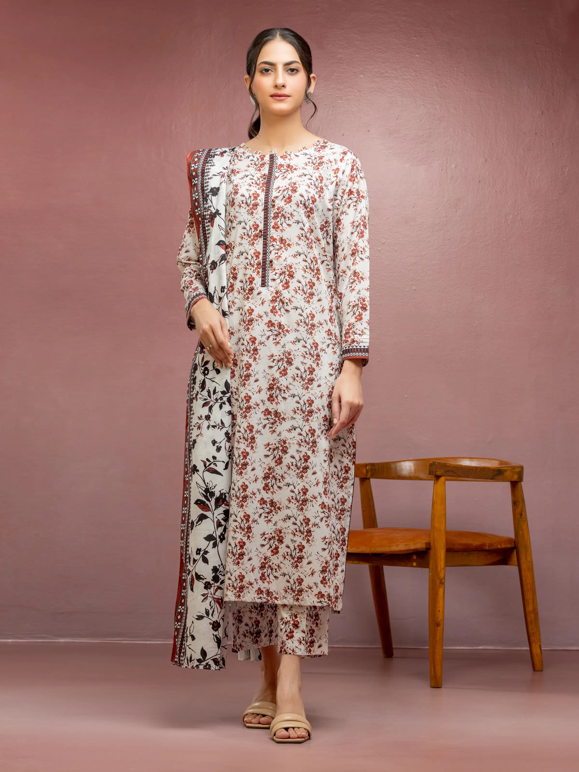 Printed Lawn Suit - EWU5A1-35105-3P