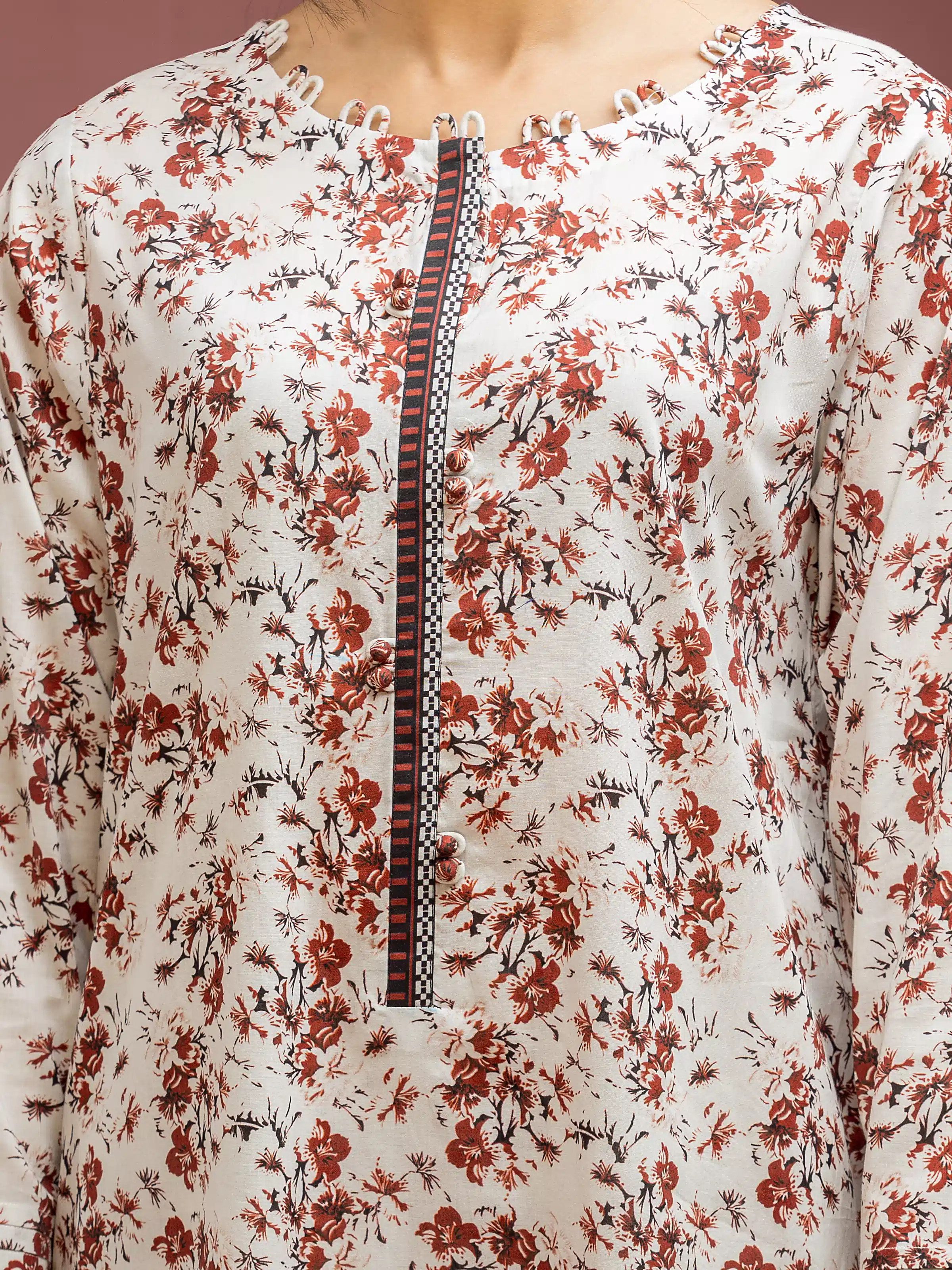 Printed Lawn Suit - EWU5A1-35105-3P - Image 4