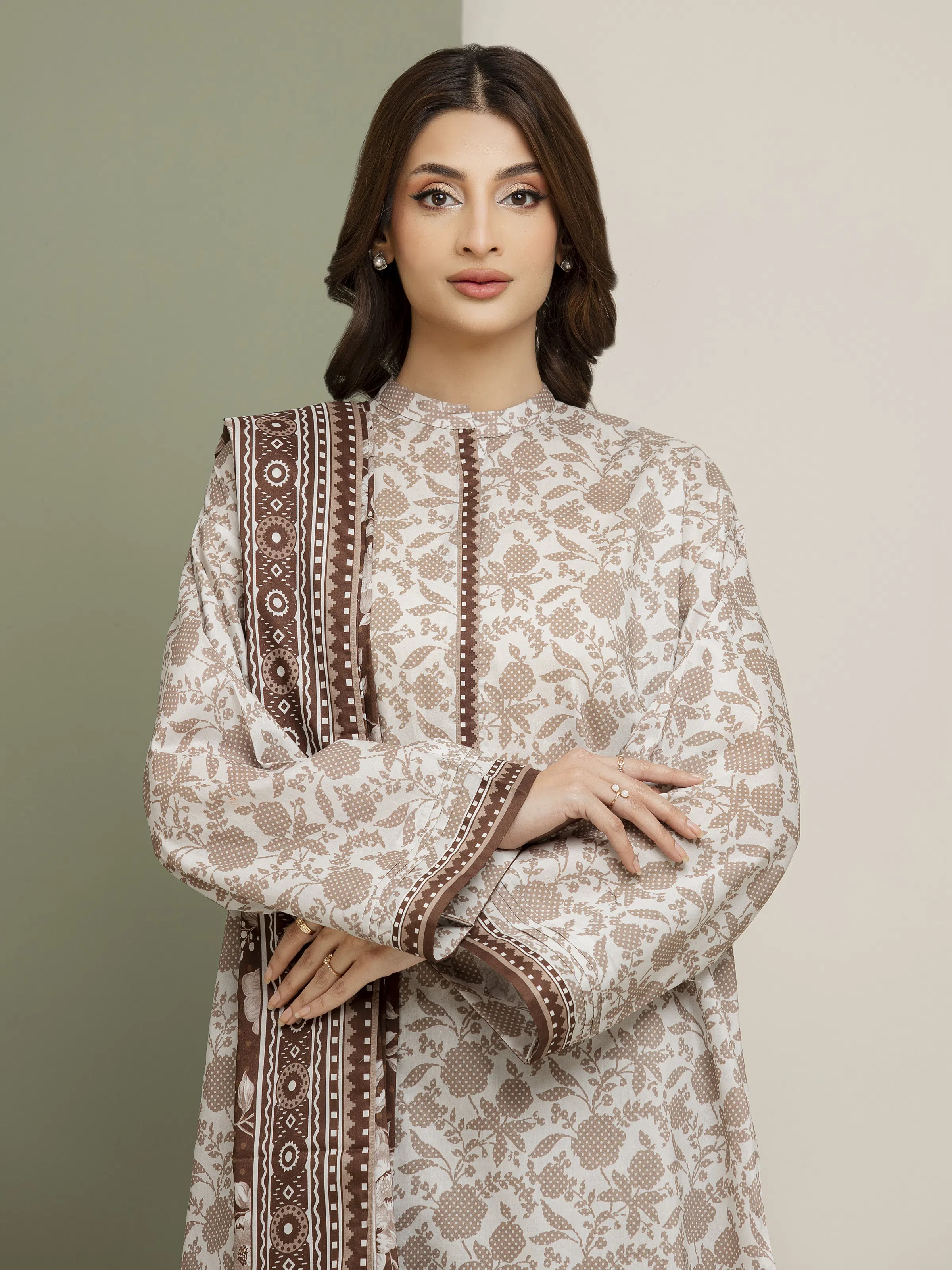 Printed Lawn Suit - EWU5A1-35150-3P - Image 4