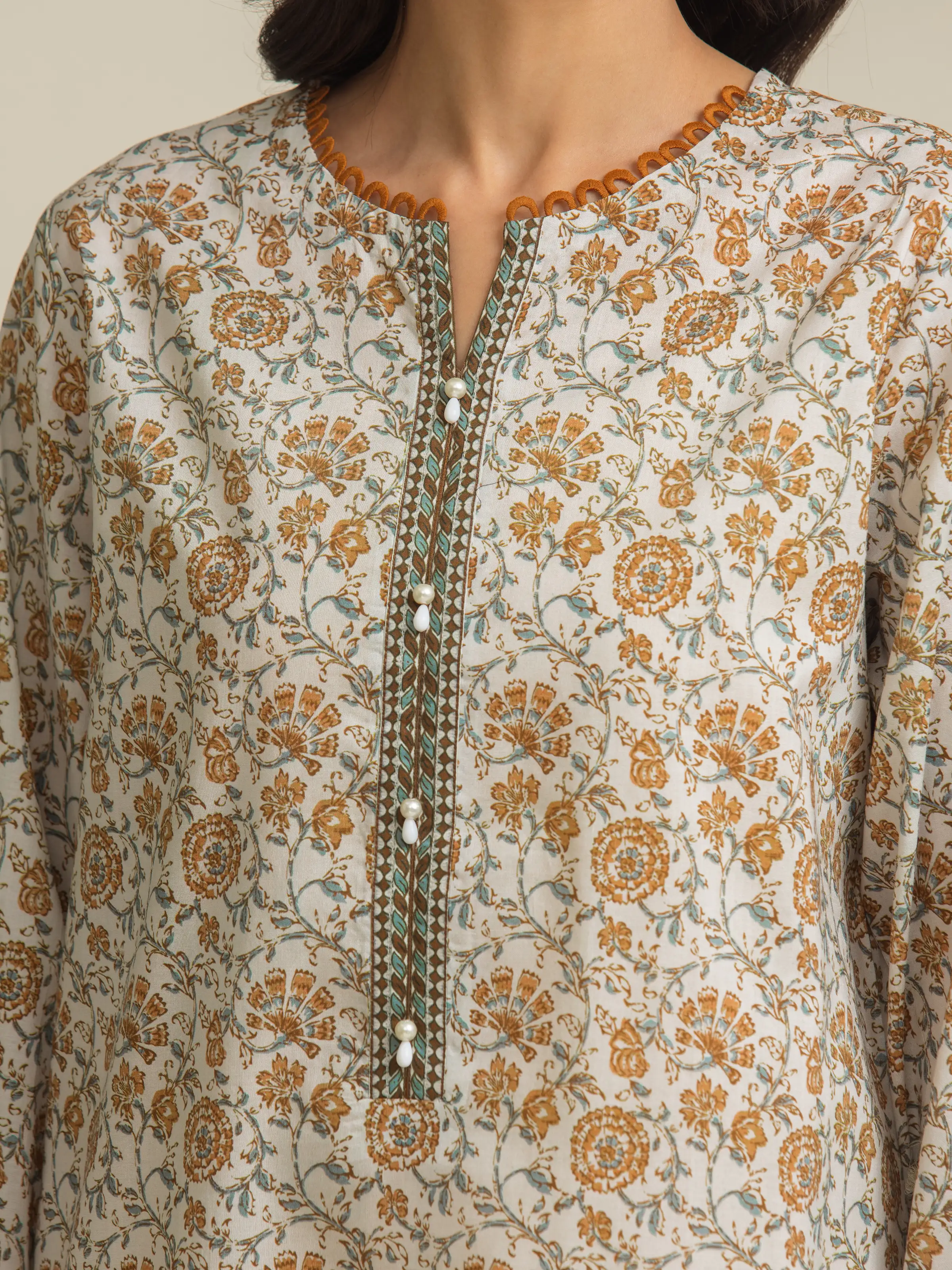 Printed Lawn Suit - EWU5A1-35194-3P - Image 4