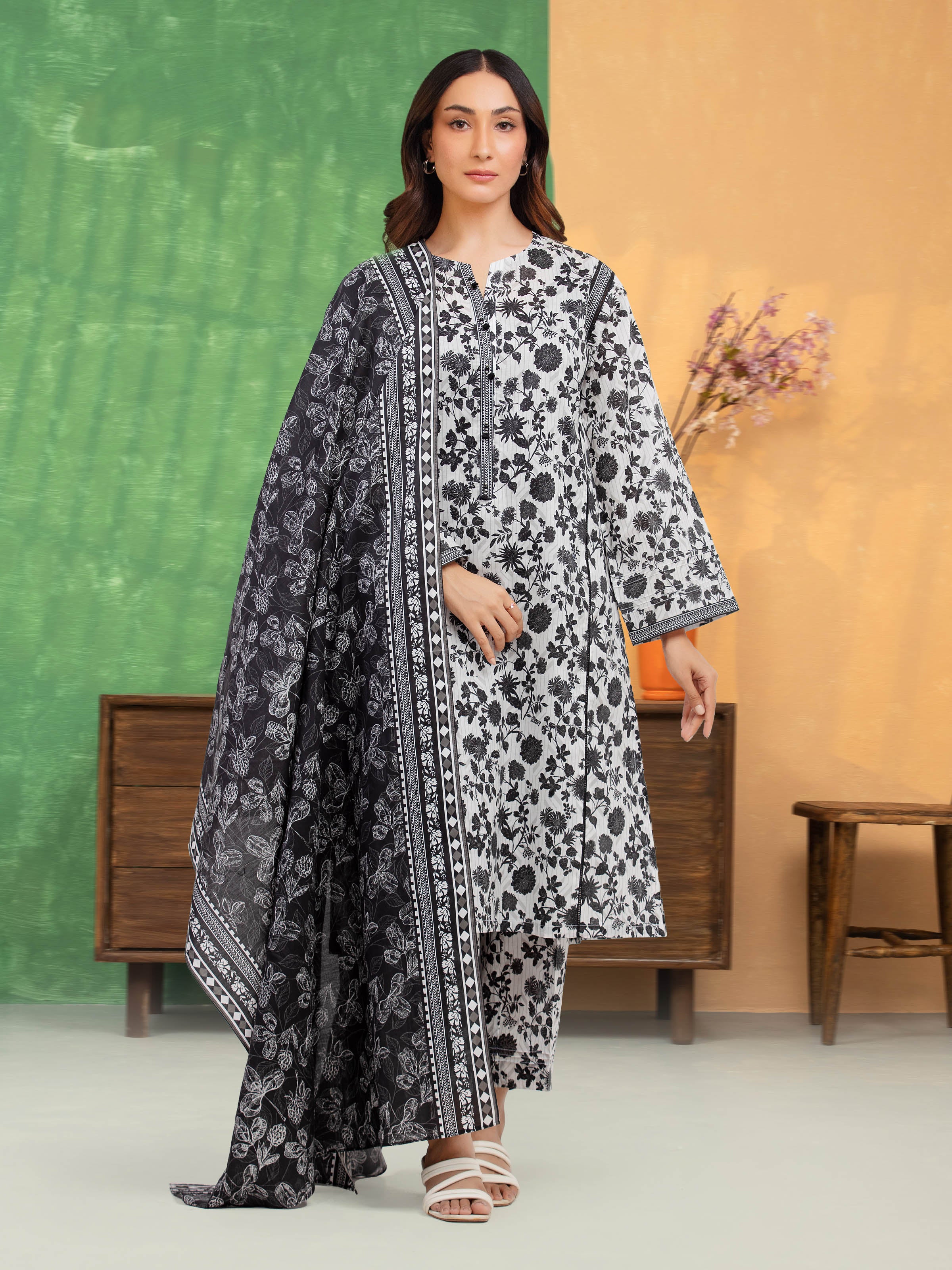 Printed Lawn Suit - EWU5A1-35315-3P