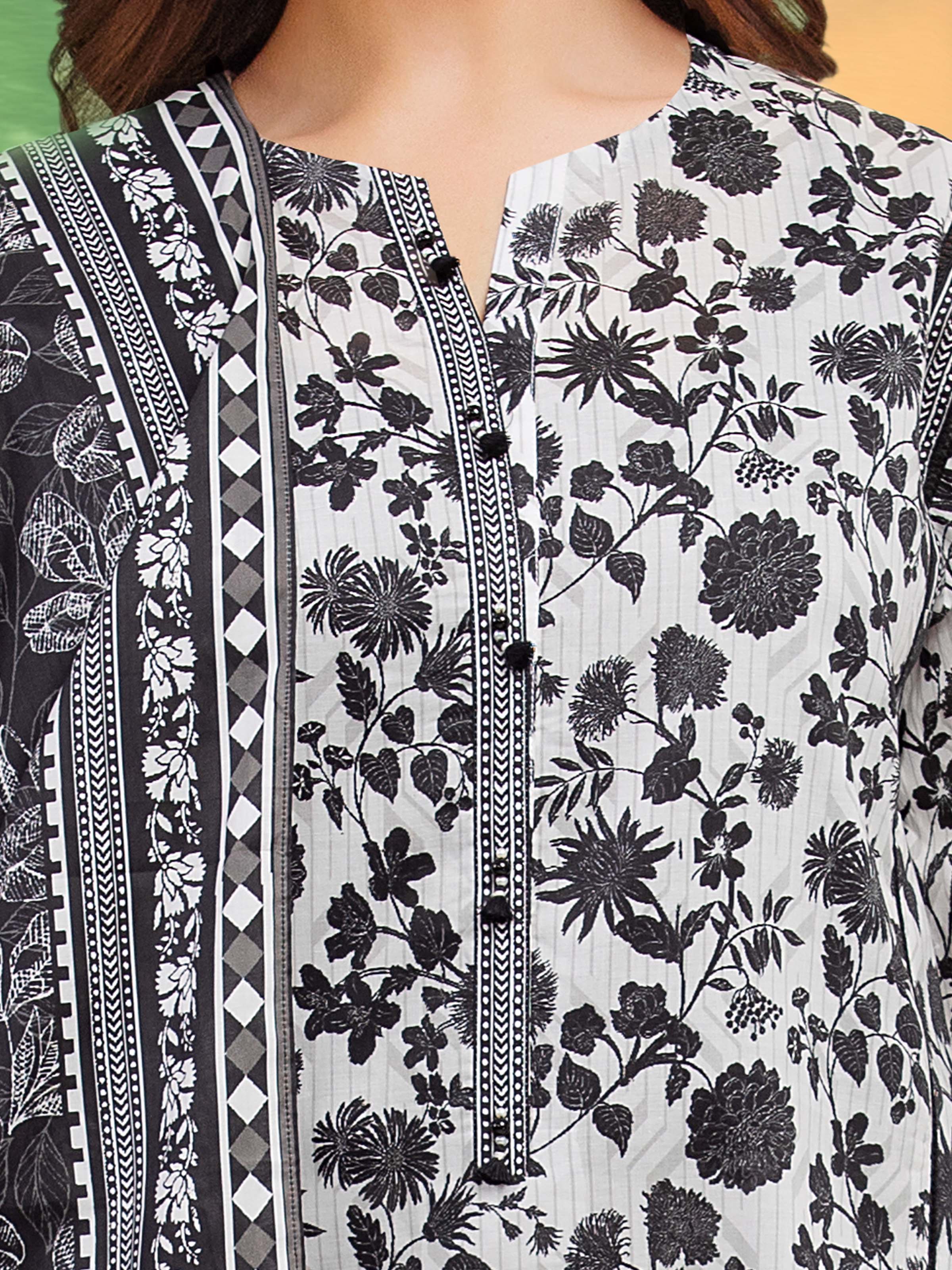 Printed Lawn Suit - EWU5A1-35315-3P - Image 2