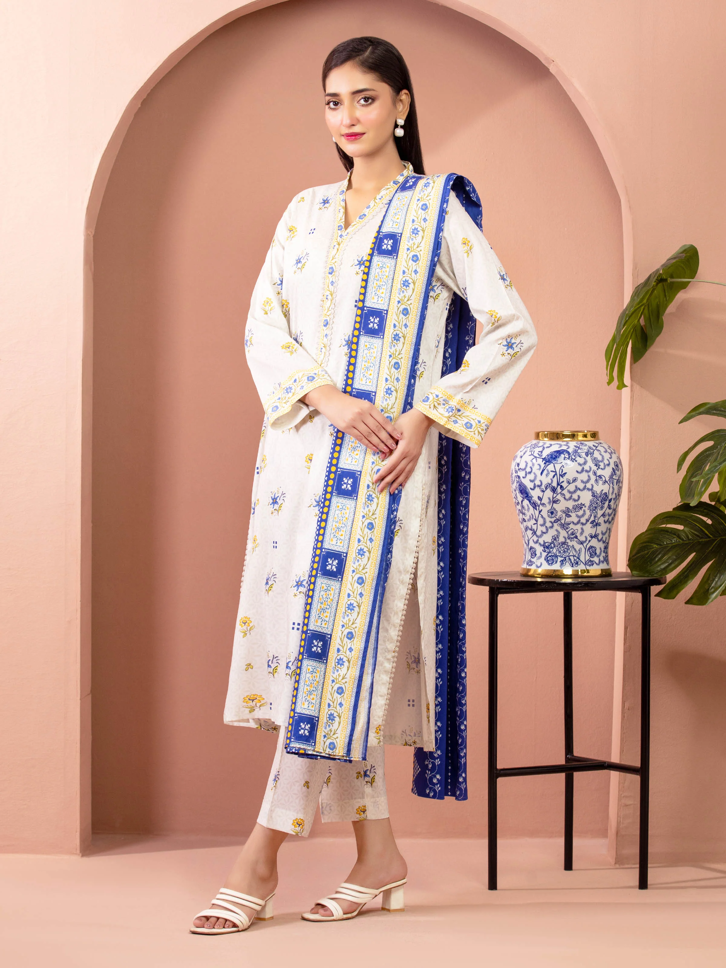 Printed Lawn Suit - EWU5A1-35612-3P - Image 2
