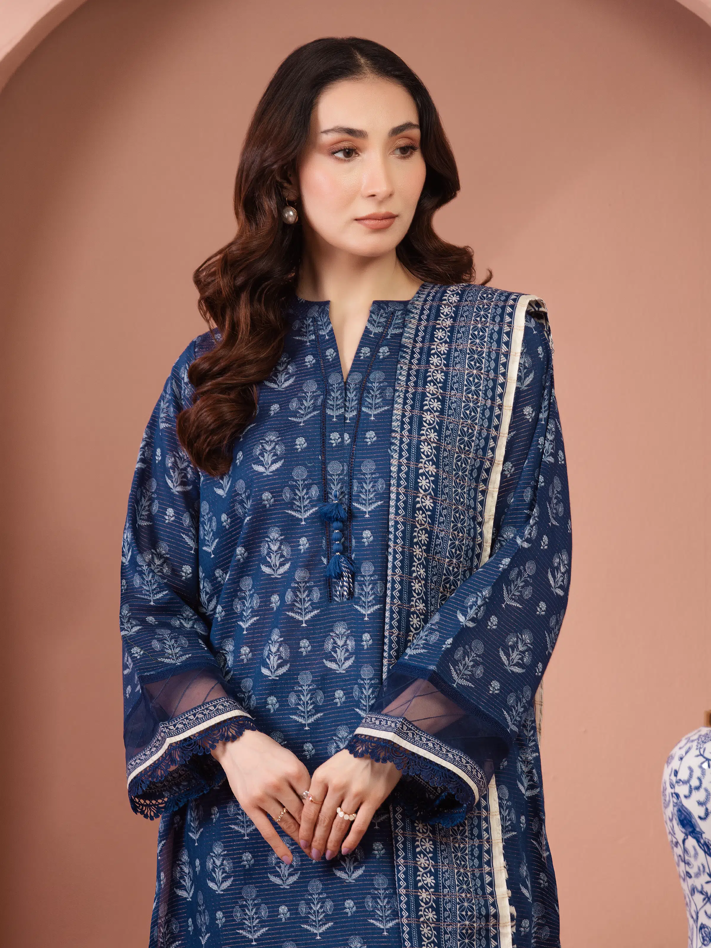Printed Zari Lawn Suit - EWU5M6-018-3P - Image 2