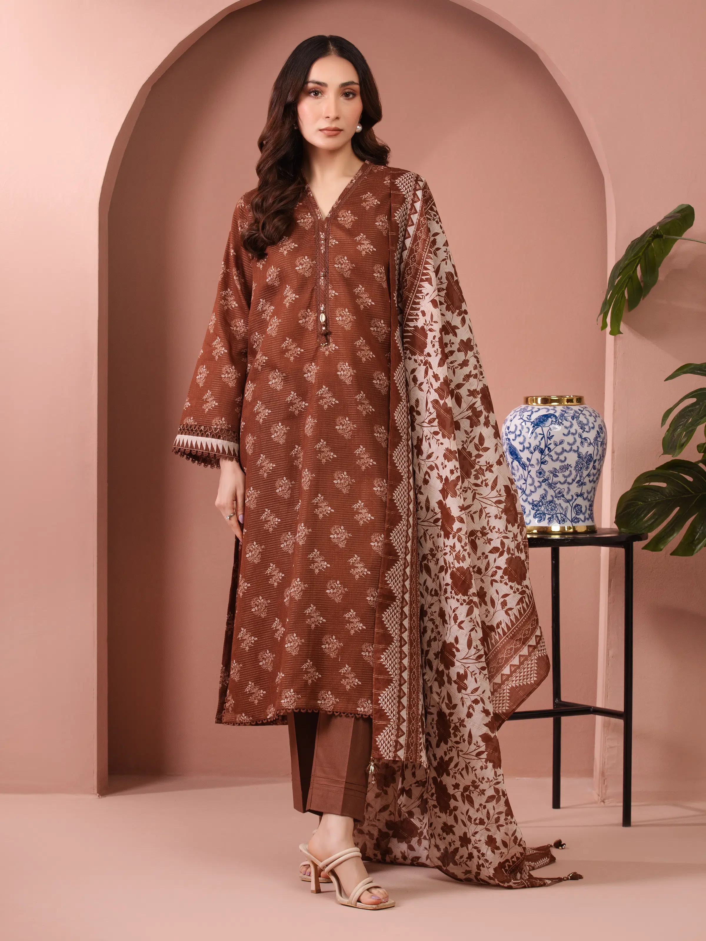 Printed Zari Lawn Suit - EWU5M6-017-3P