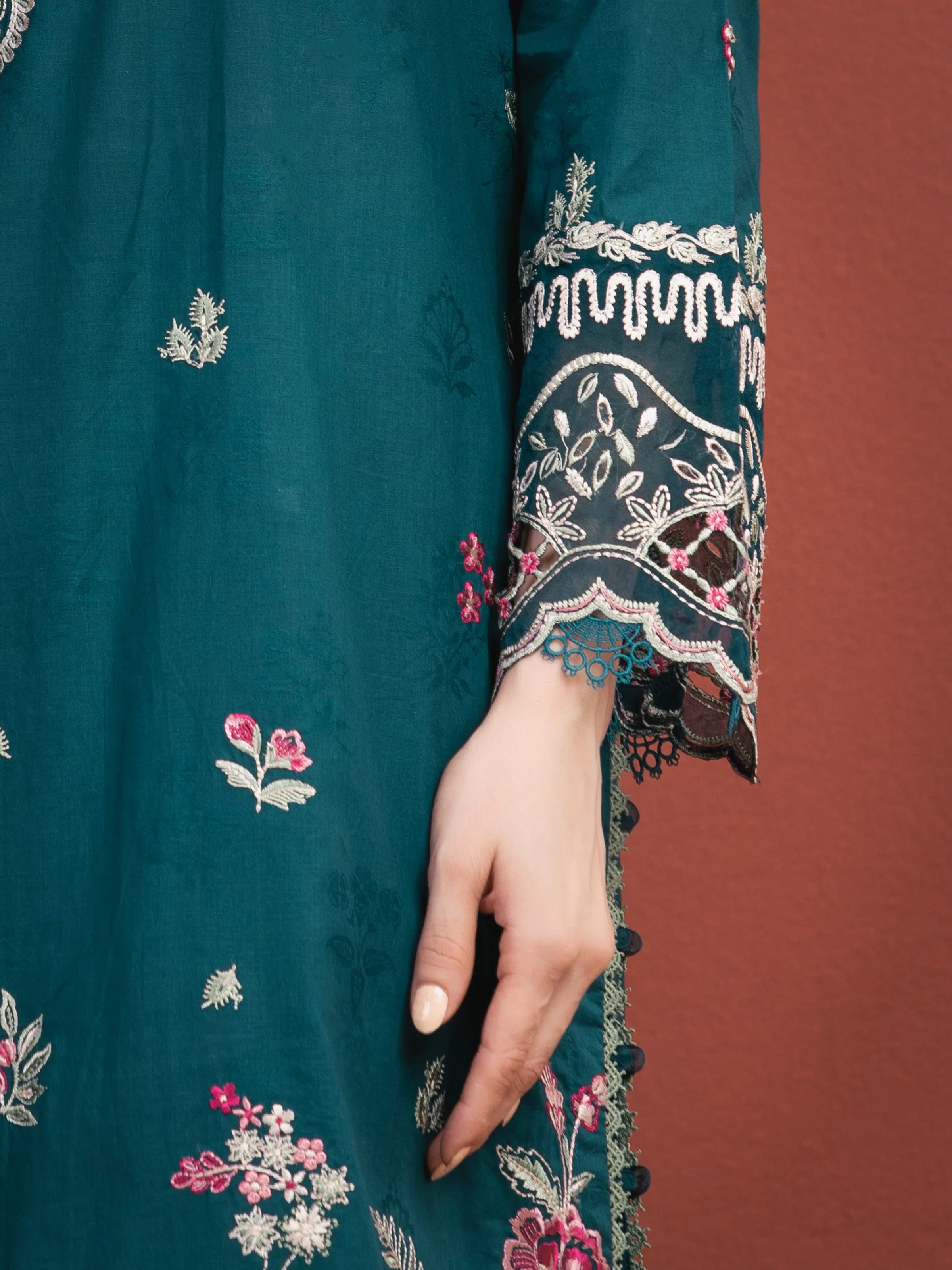 Embroidered Jacquard Suit - EWU5V3-31155-3P - Image 3