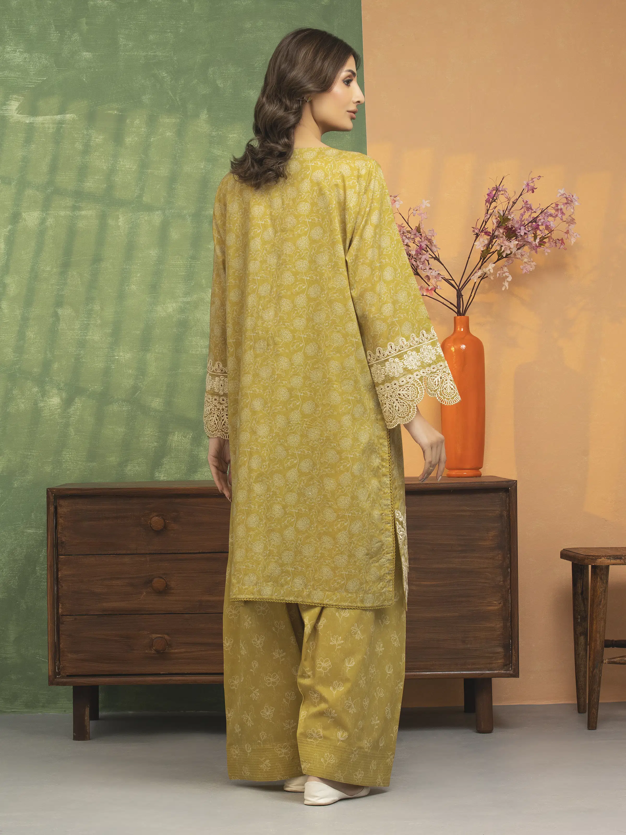 Embroidered Lawn Shirt - EWU5V1-31471S - Image 5