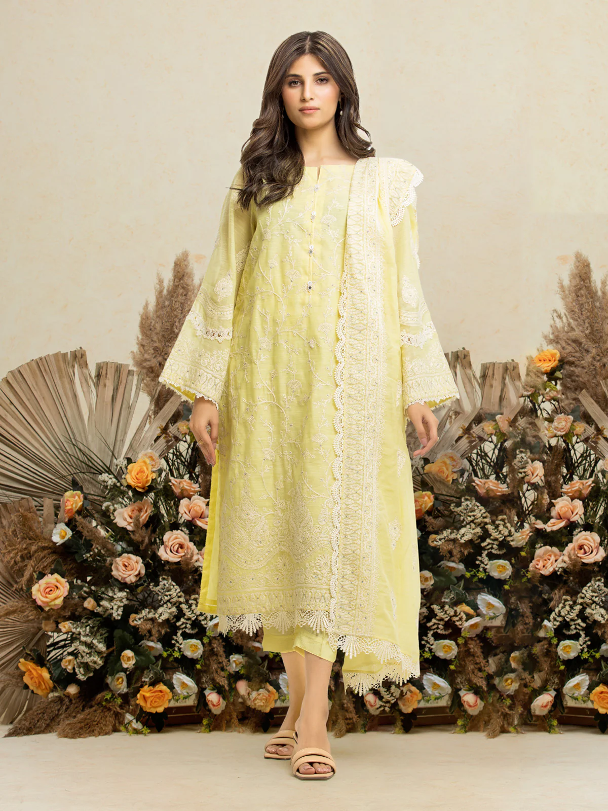 Embroidered Chanderi Shirt - EWU24V6-28736S