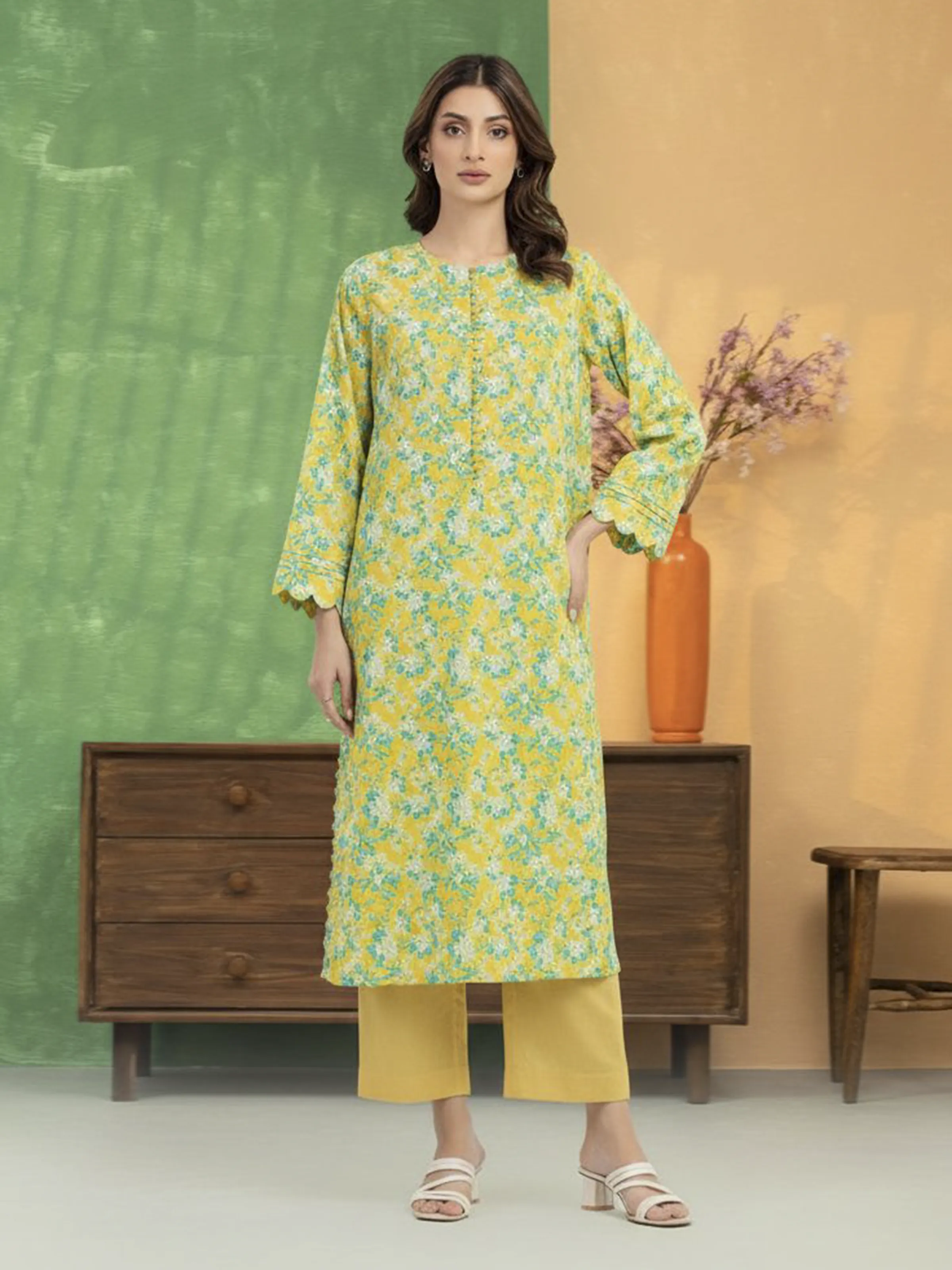 Printed Lawn Shirt - EWU5A1-35699S