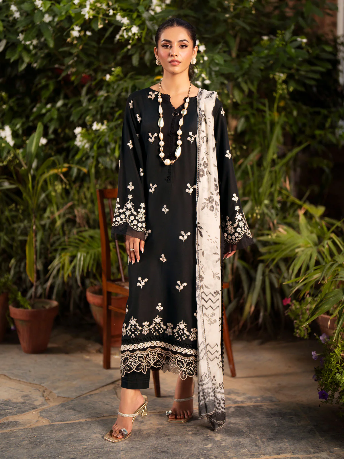Embroidered Cambric Suit - EWU24V2-30062-3P