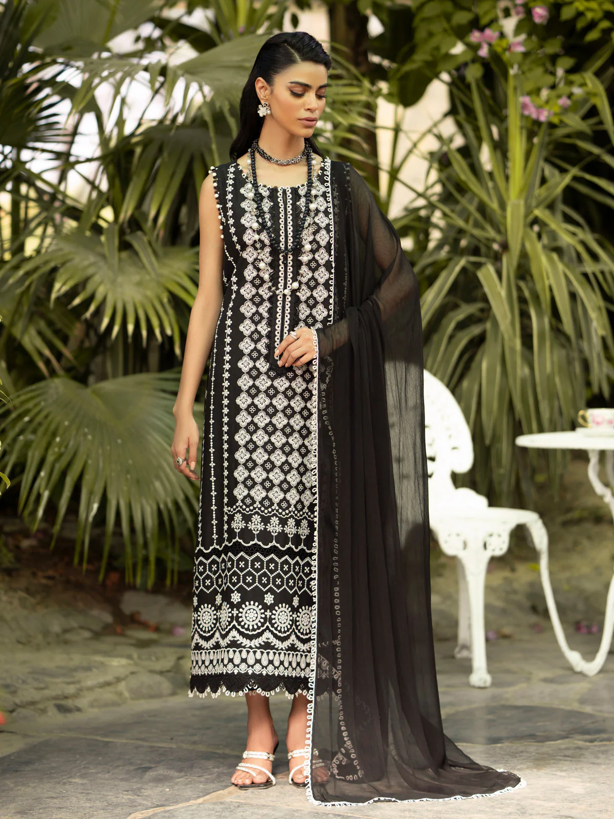 Embroidered Cambric Suit - EWU24V2-30135-3P