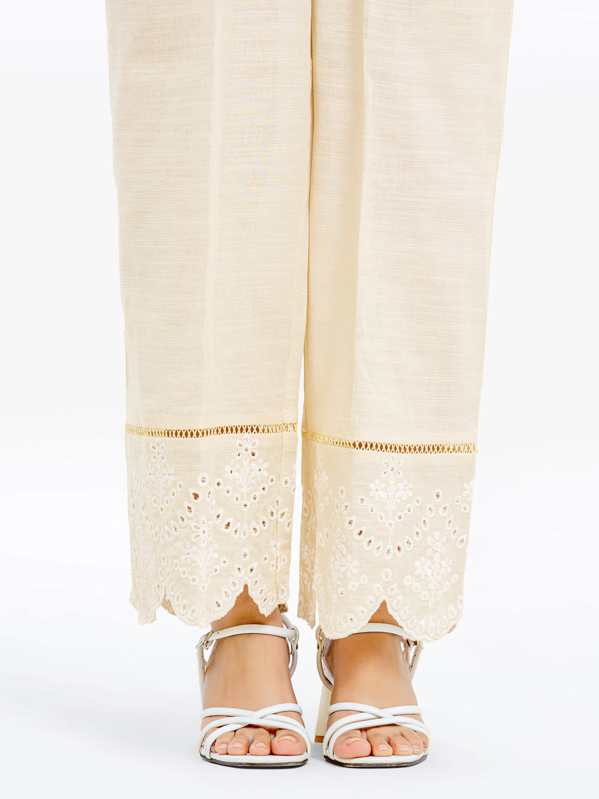 Embroidered Khaddar Trouser - EWBE23-76561