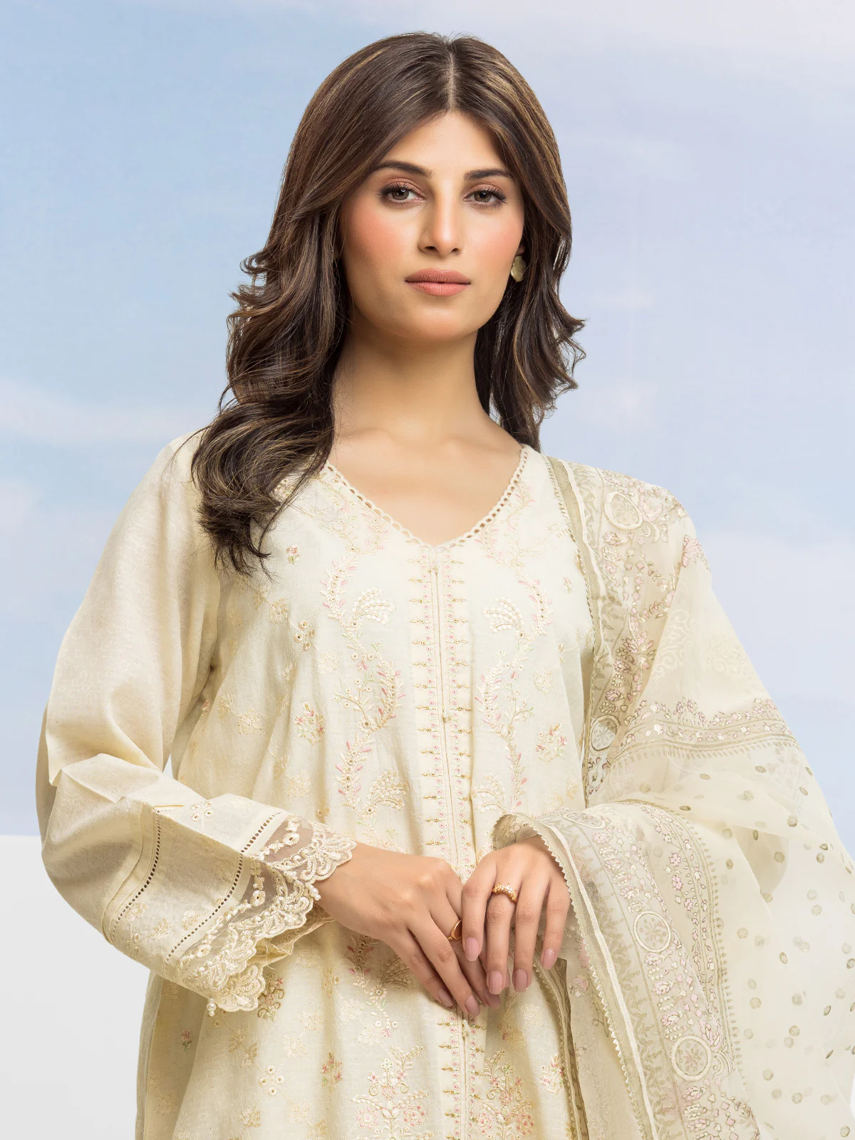 Embroidered Dobby Suit - EWU24V7-28637-3P - Image 2