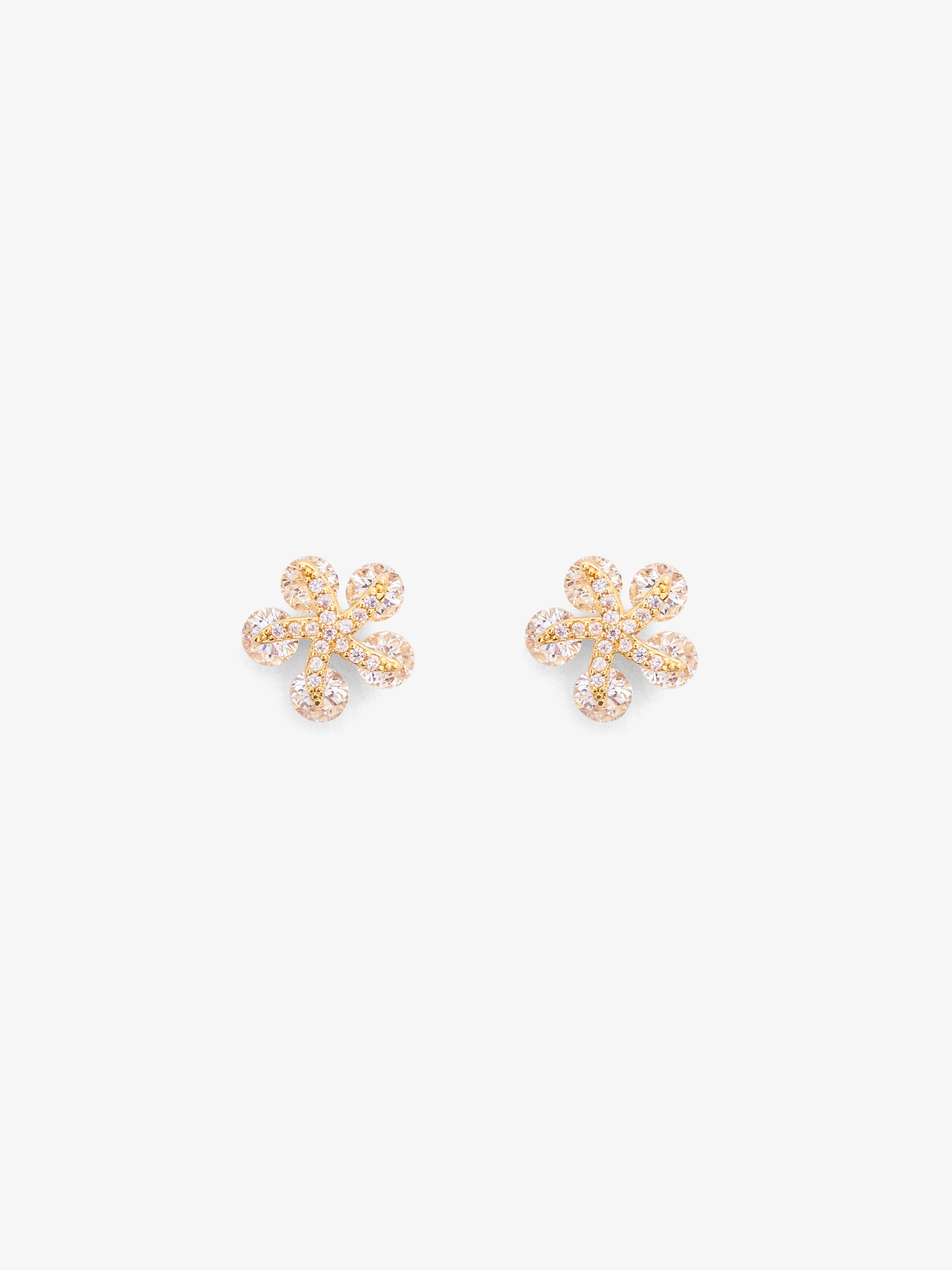 Starburst Silver Ear Studs - EAWE5-114