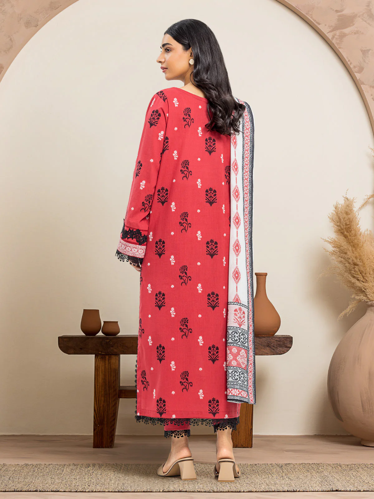 Embroidered Jacquard Suit - EWU24V3-30034-3P - Image 2