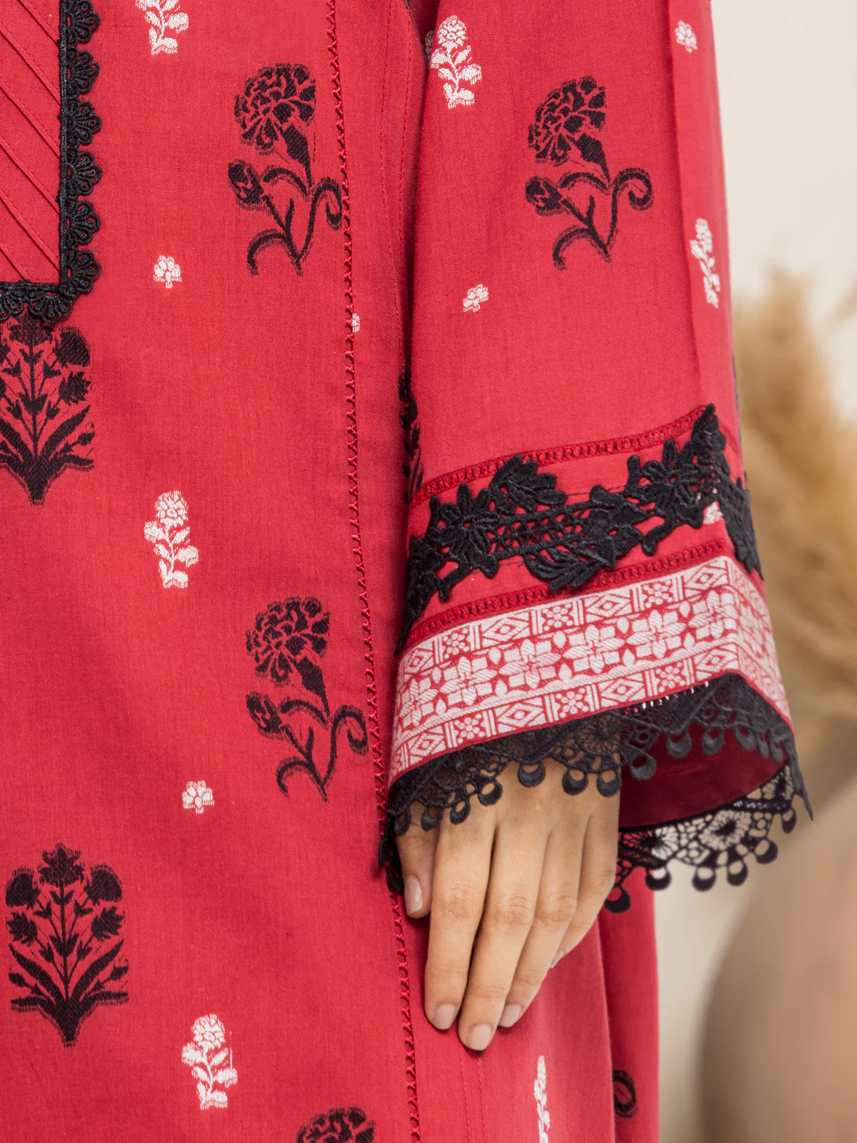 Embroidered Jacquard Suit - EWU24V3-30034-3P - Image 4