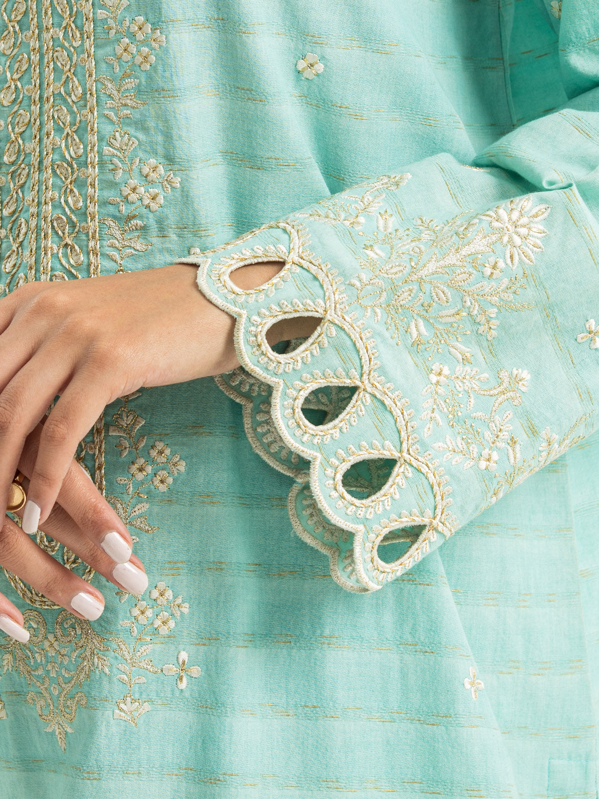Embroidered Jacquard Suit - EWU24V3-30023-3P - Image 3