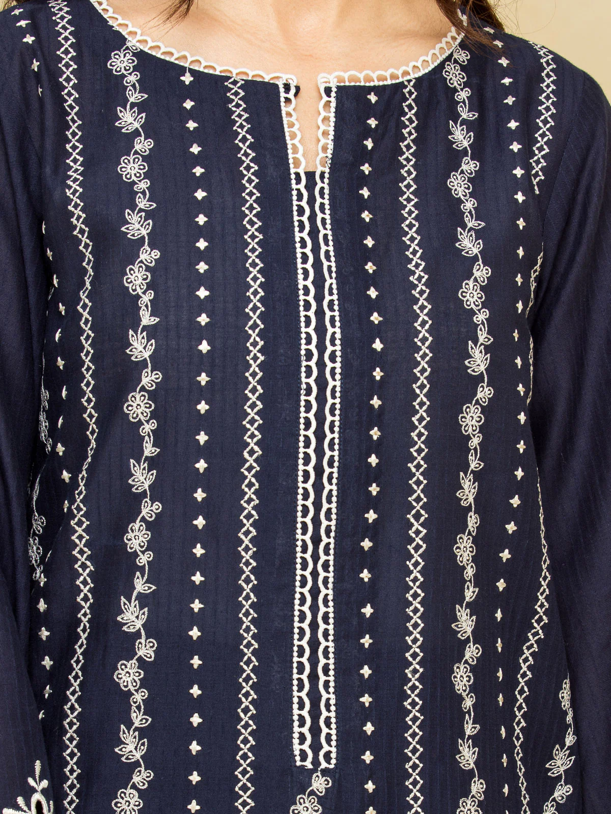 Embroidered Dobby Suit - EWU24V7-28780-3P - Image 3