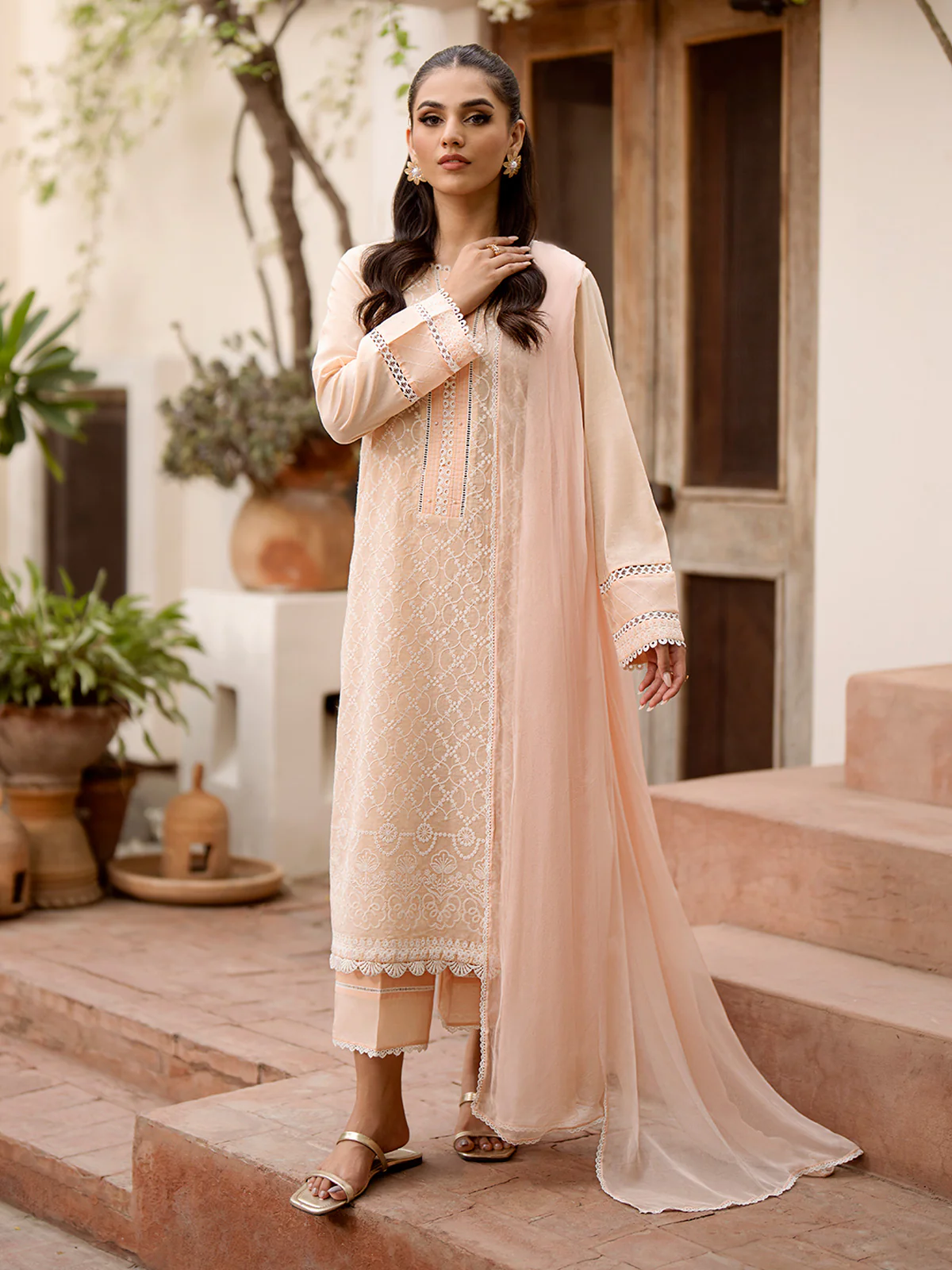 Embroidered Cambric Suit - EWU24V2-28618-3P