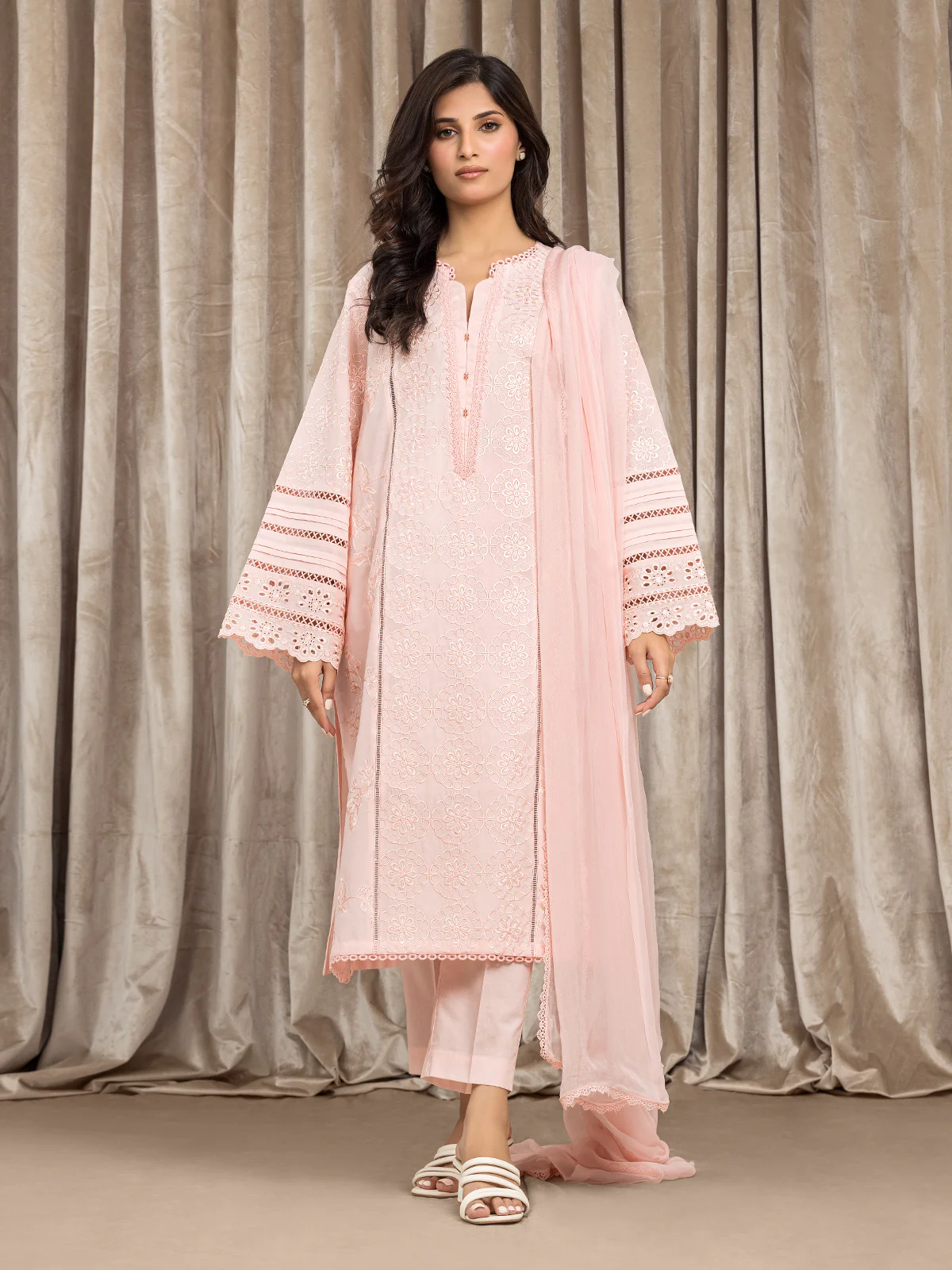 Embroidered Cambric Suit - EWU24V2-30152-3P - Image 2