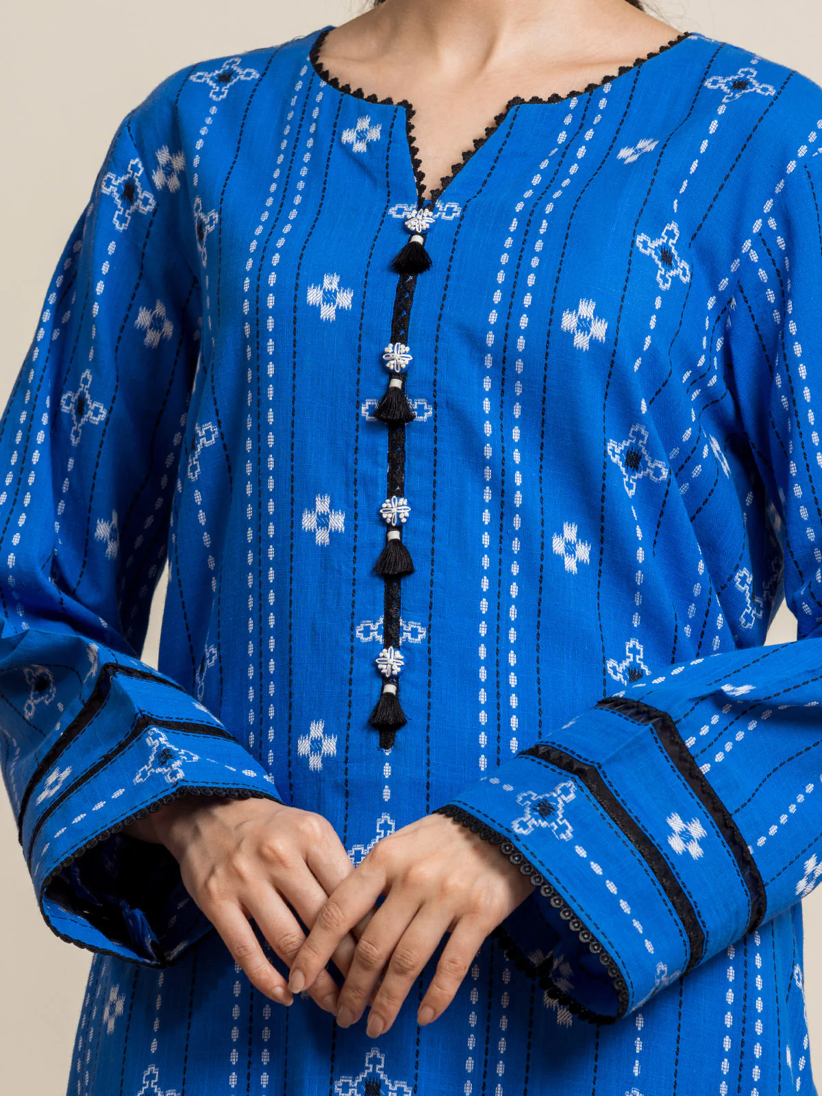 Embroidered Jacquard Suit - EWU24V3-30054-3P - Image 3