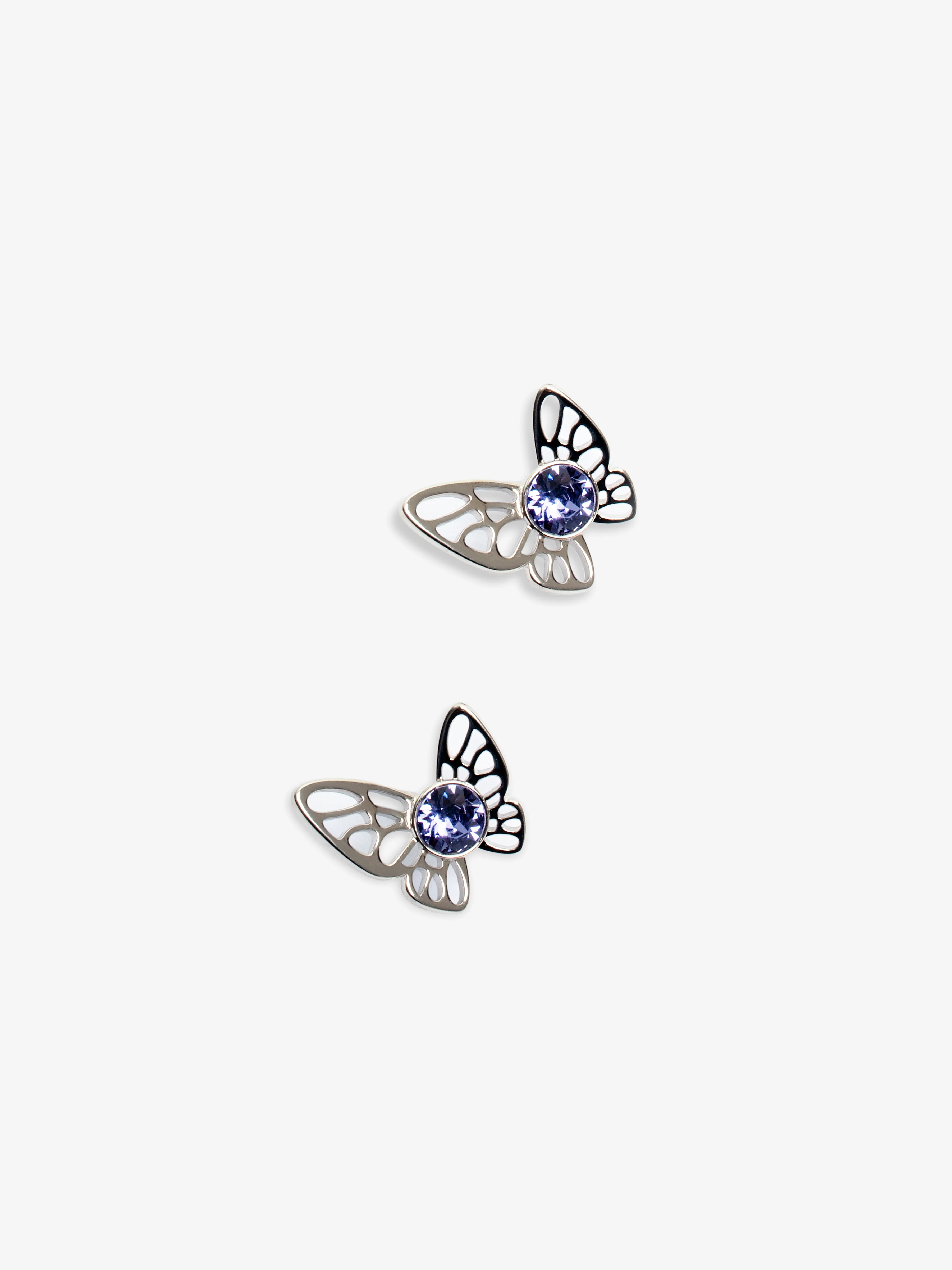 Sliver Butterfly Ear Studs - EAWE5-019